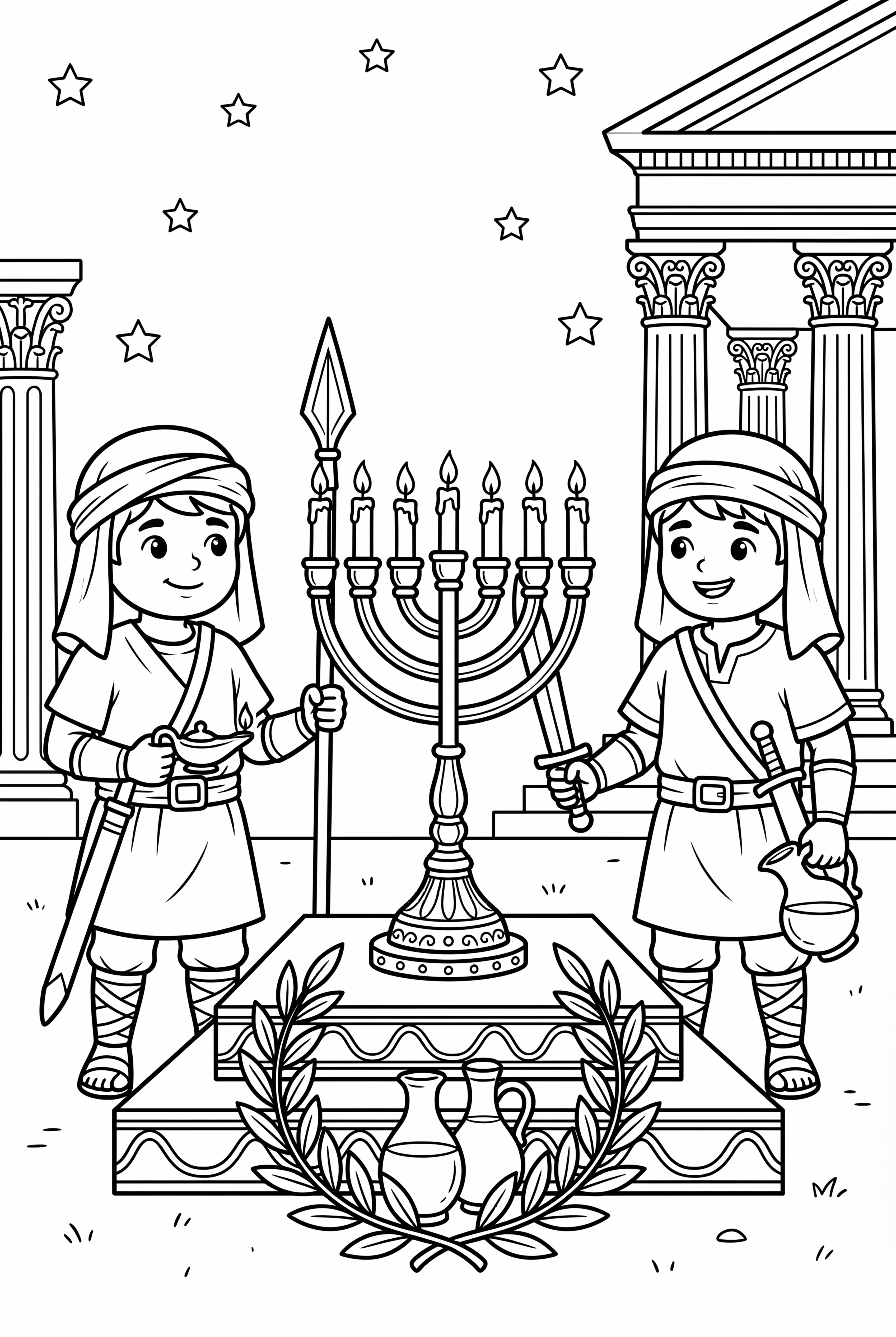 Hanukkah Historical Story Scene