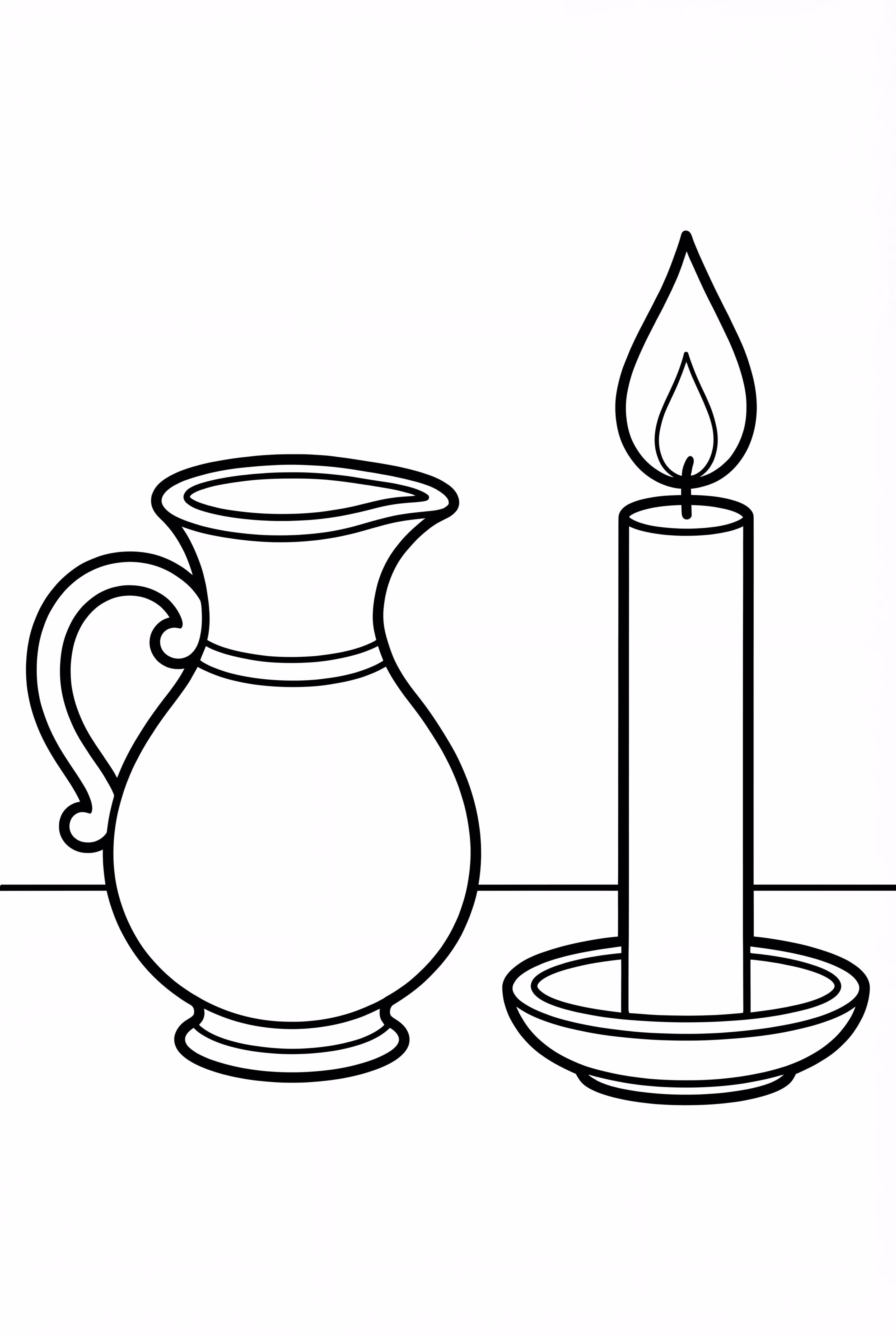 Hanukkah Oil Jug And Shamash