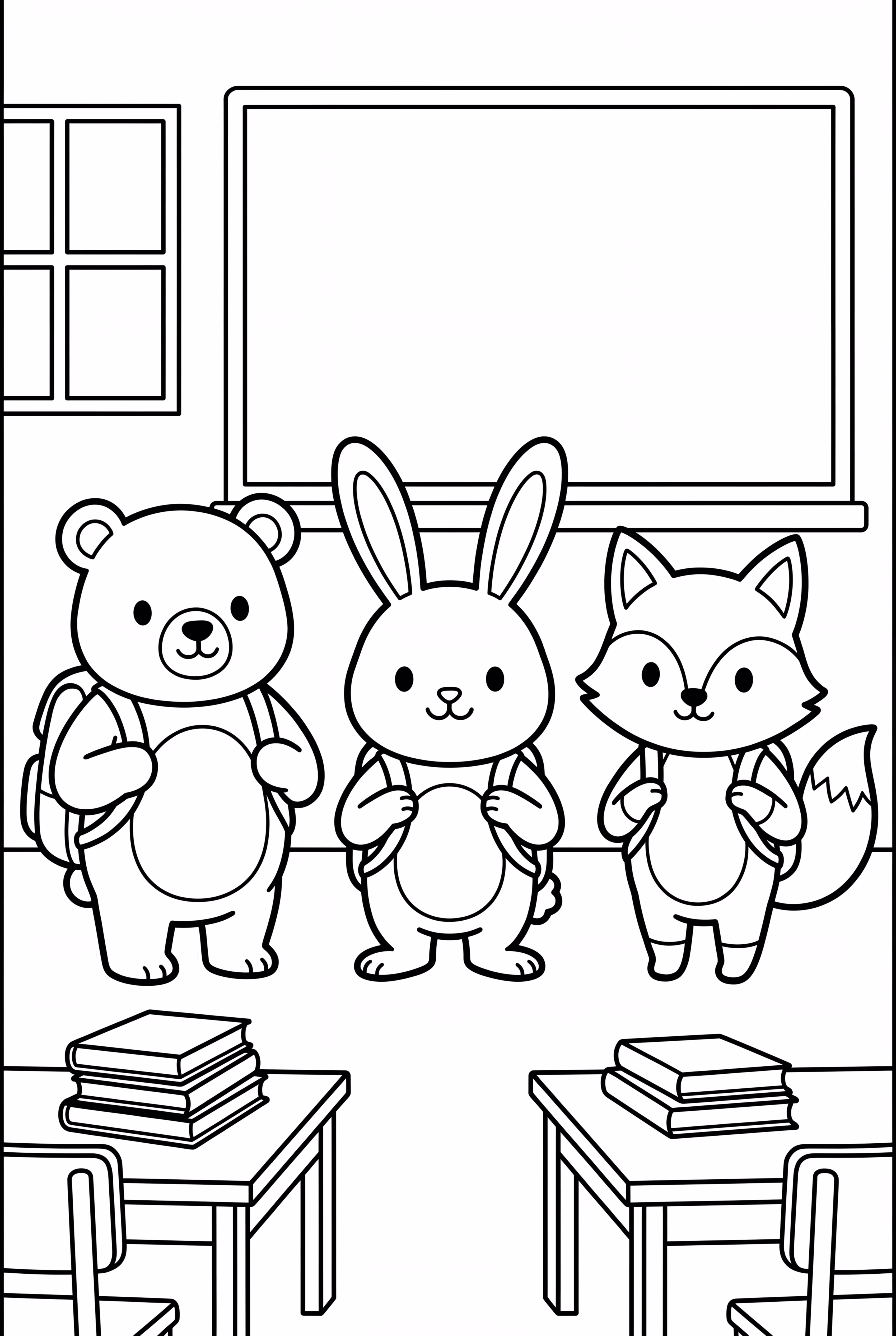 Happy Animals' First Day Of School