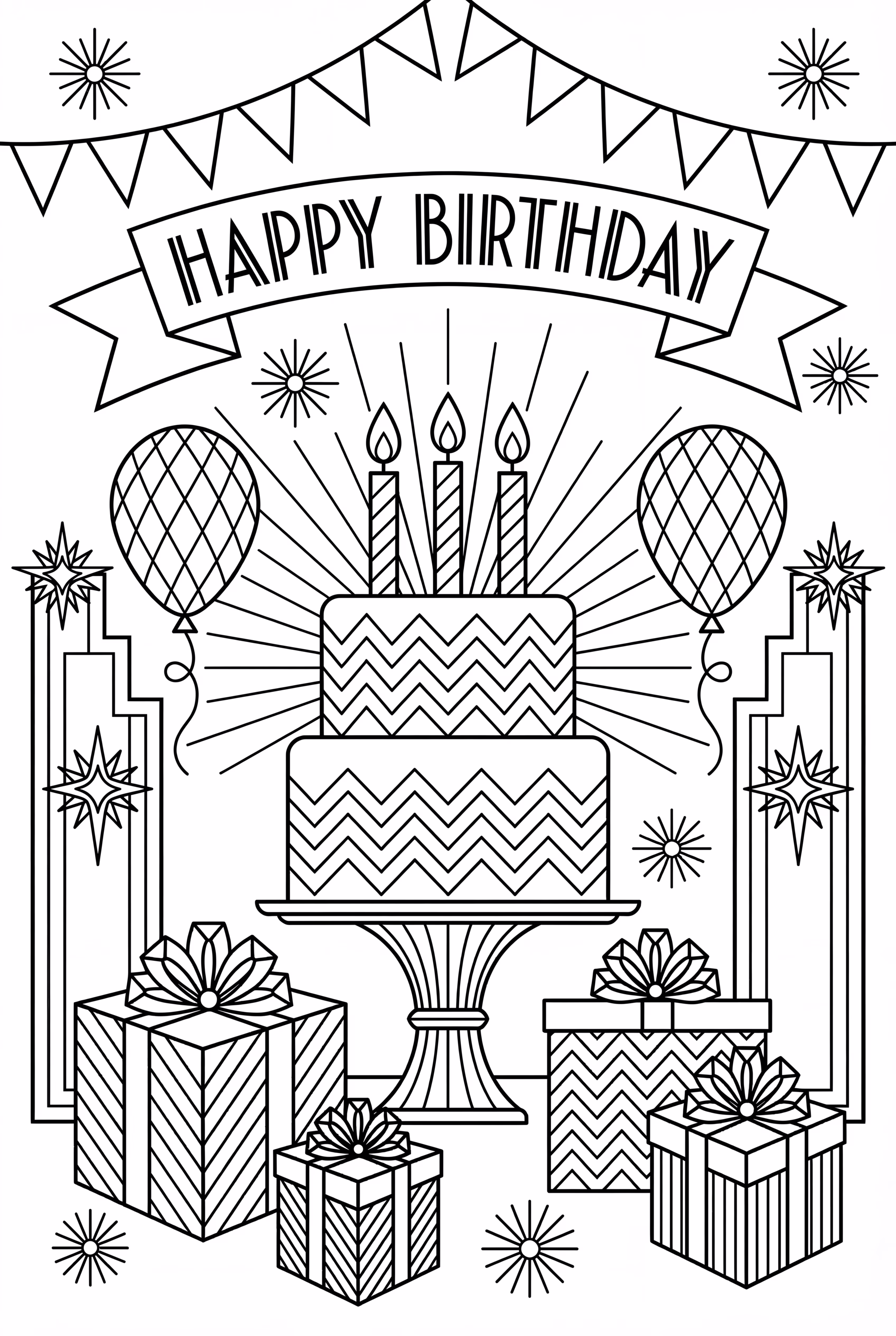 Happy Birthday Art Deco Celebration