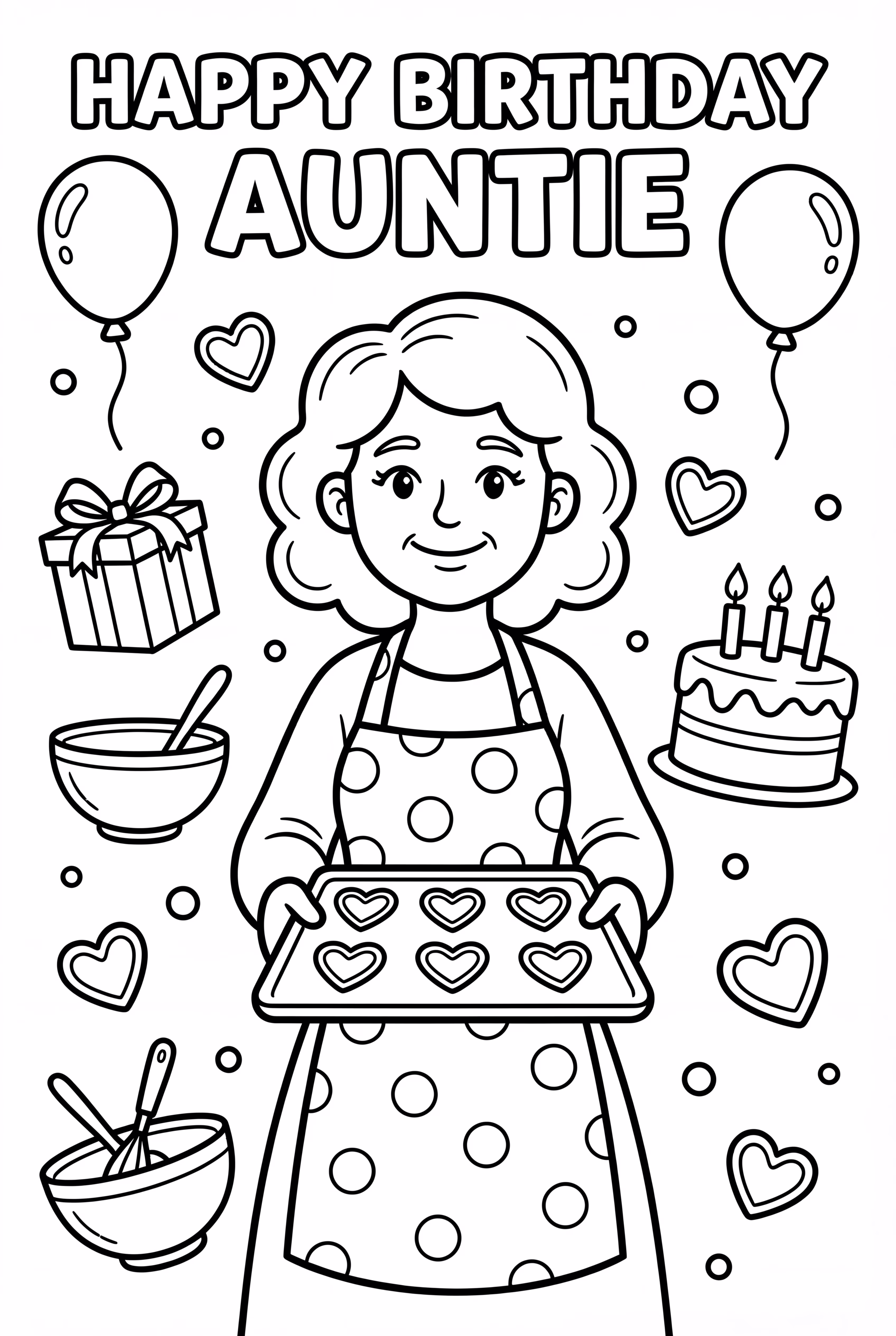Happy Birthday Auntie Baking Cookies