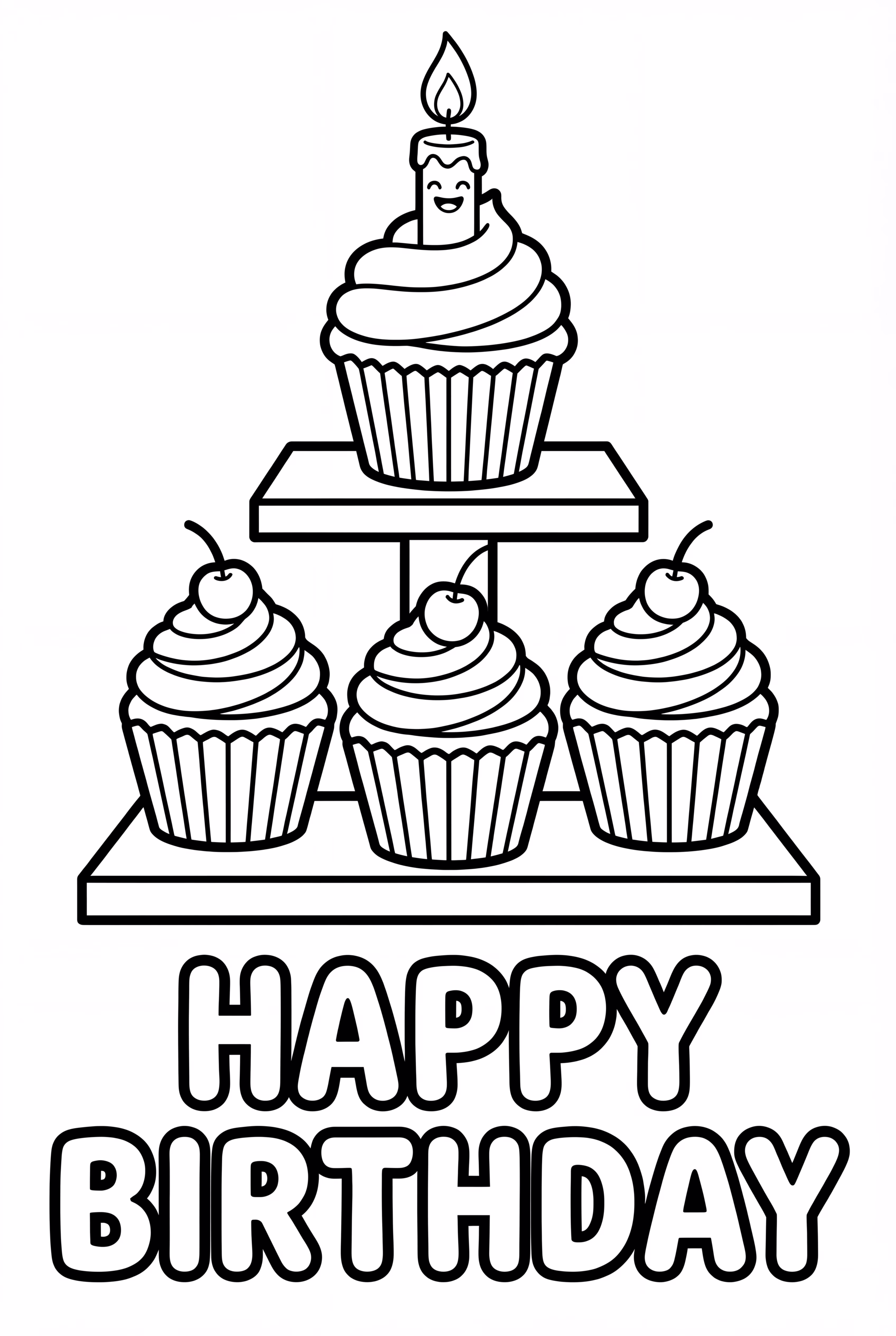 Happy Birthday Cupcake Tower