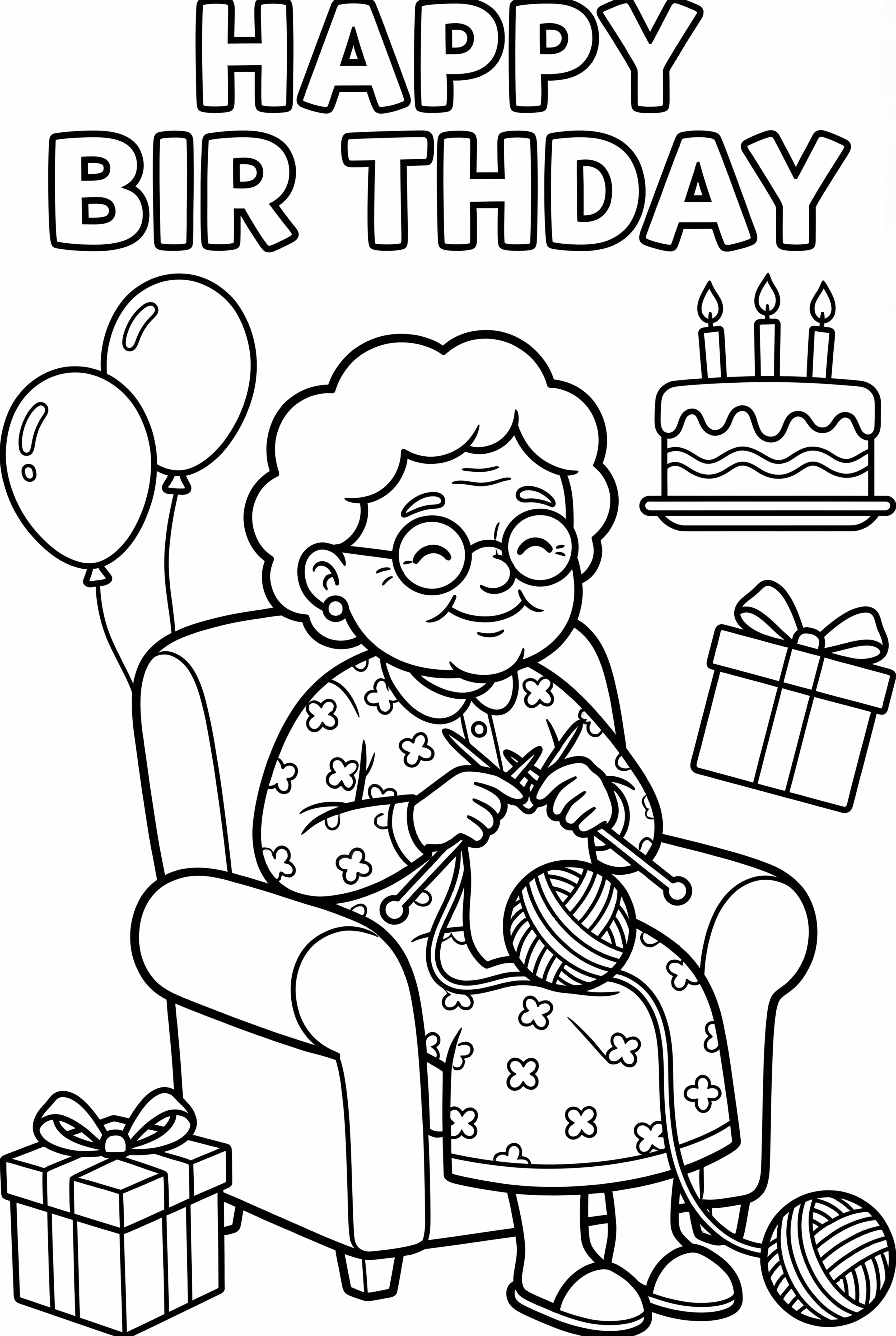 Happy Birthday Great Grandma Knitting