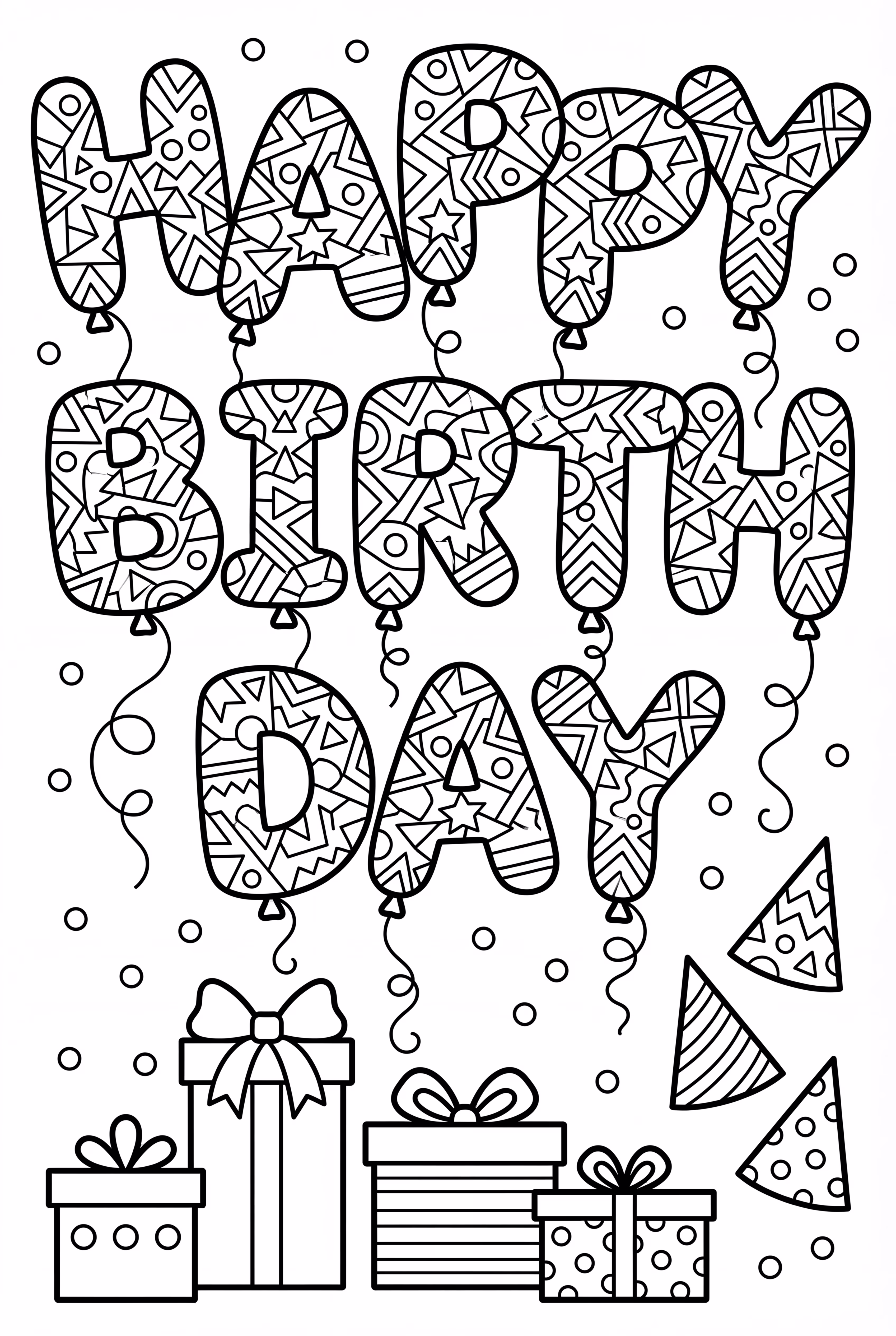 Happy Birthday Mosaic Balloons