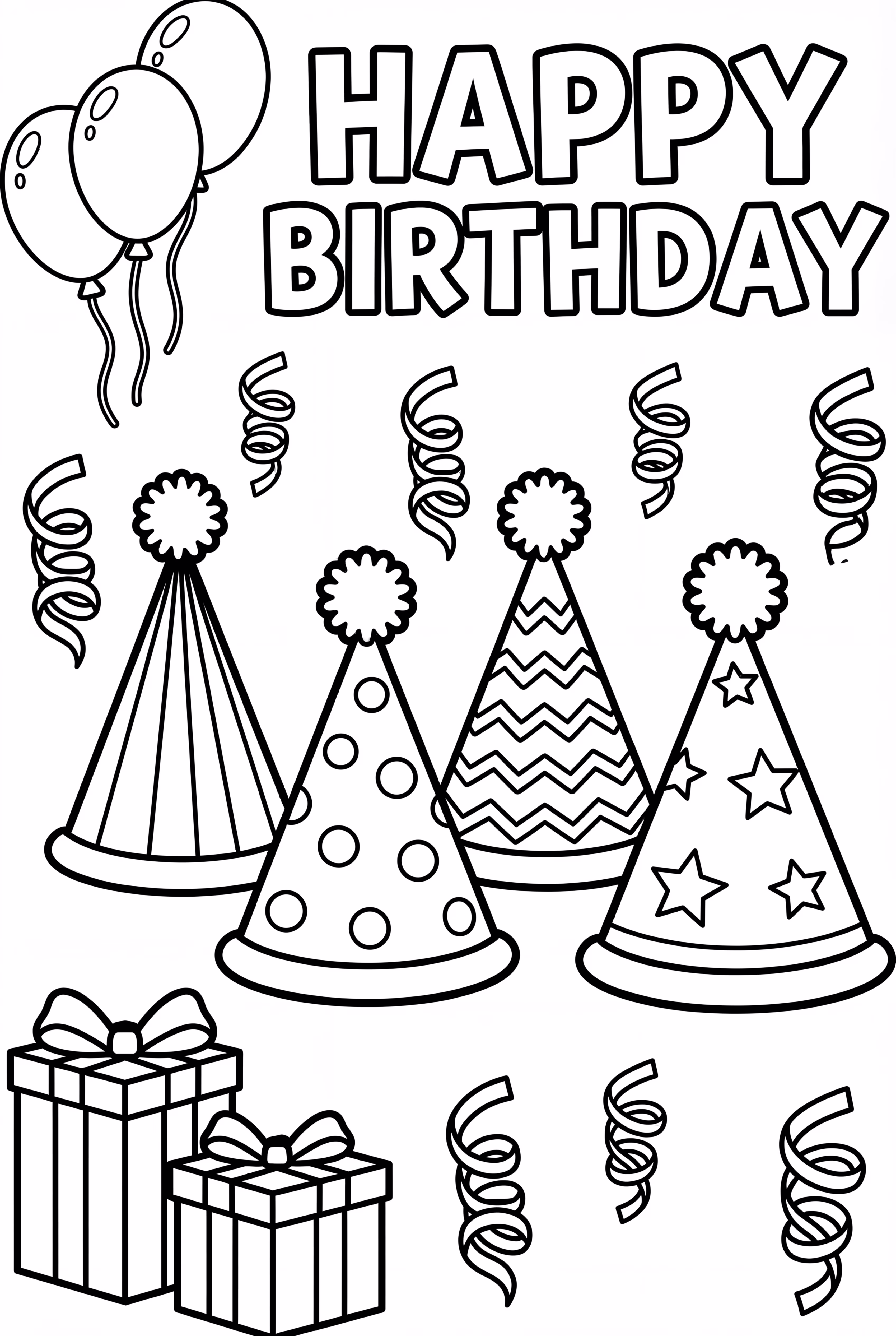 Happy Birthday Patterned Party Hats