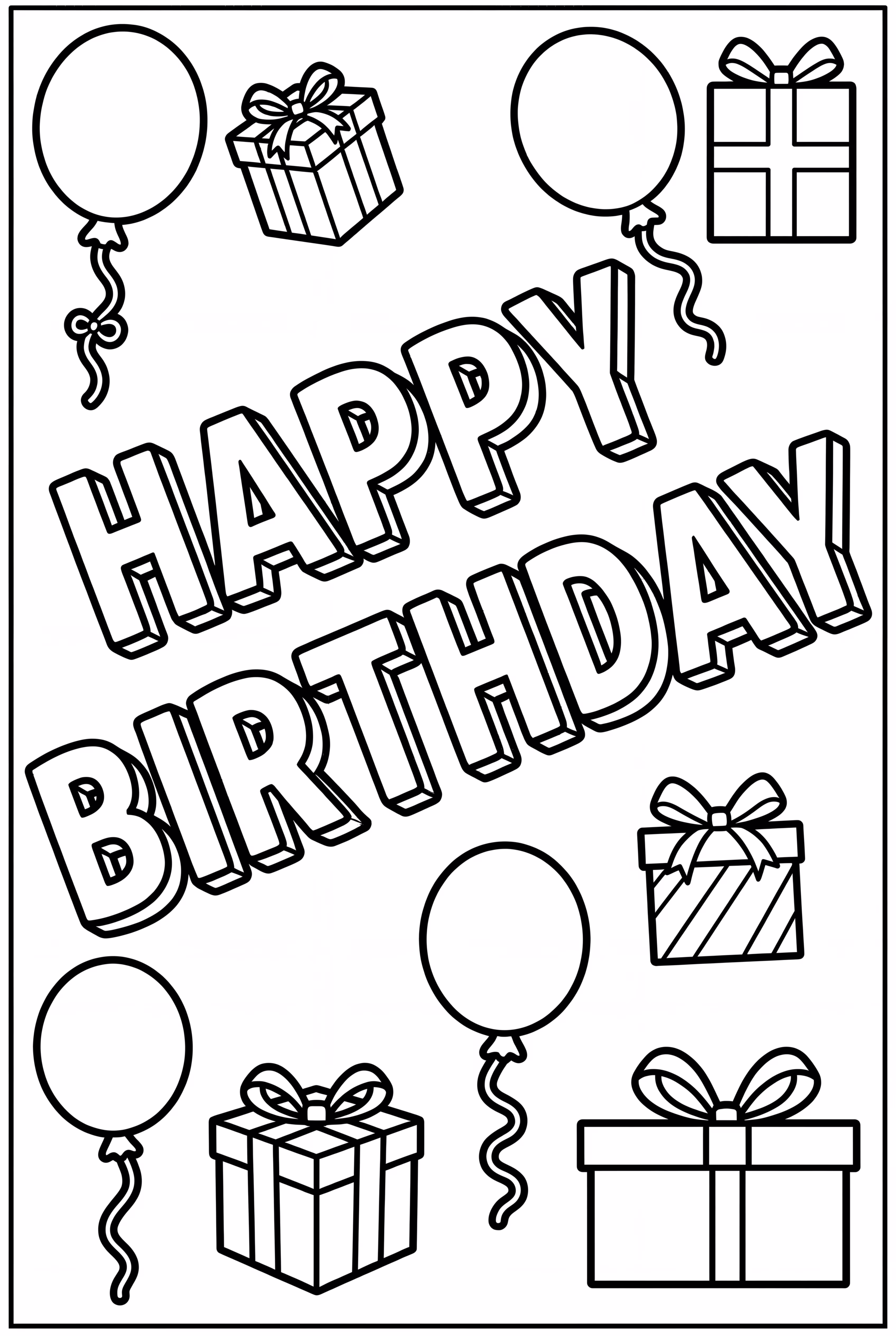 Happy Birthday Rainbow Letters