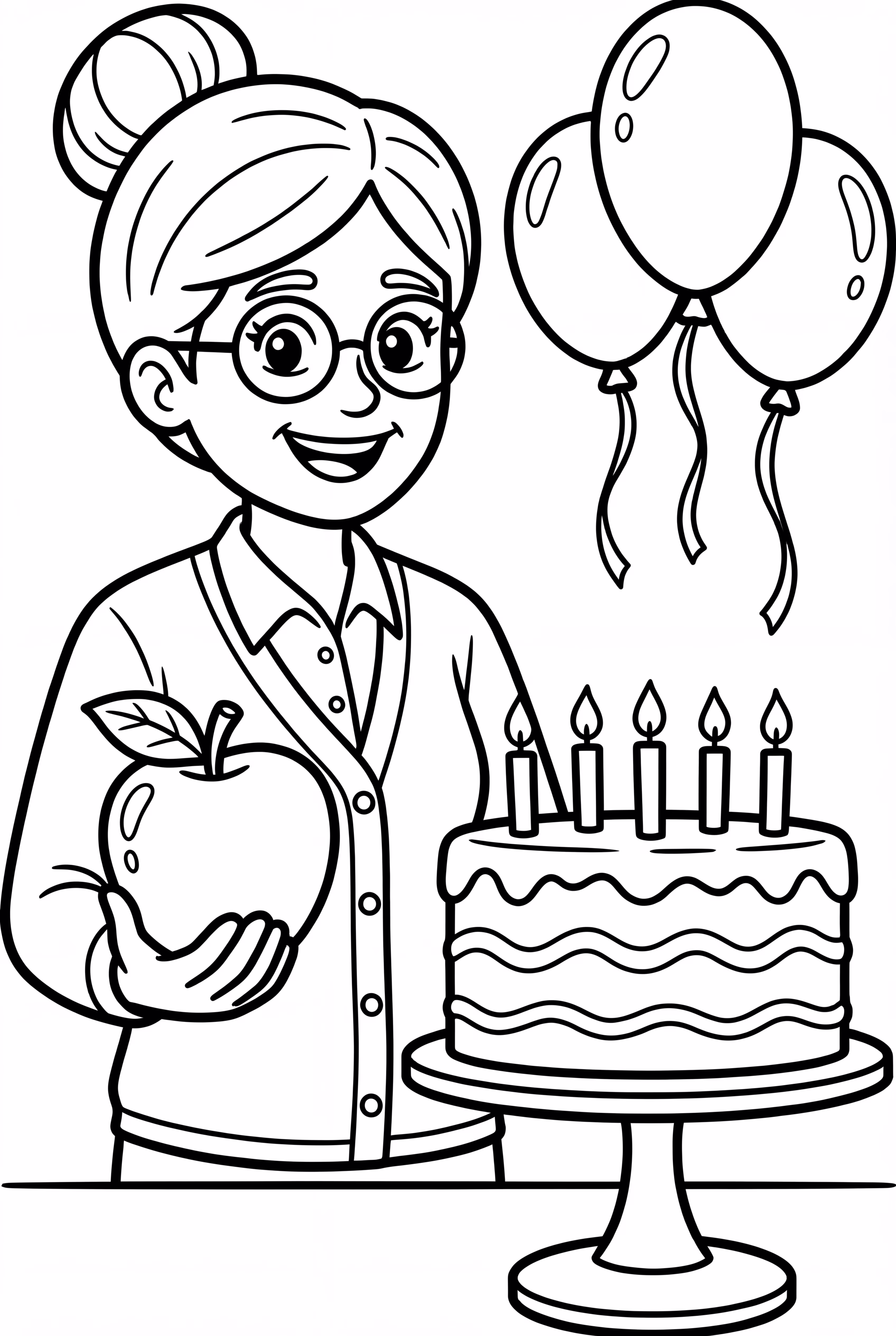 Happy Birthday Teacher With Apple