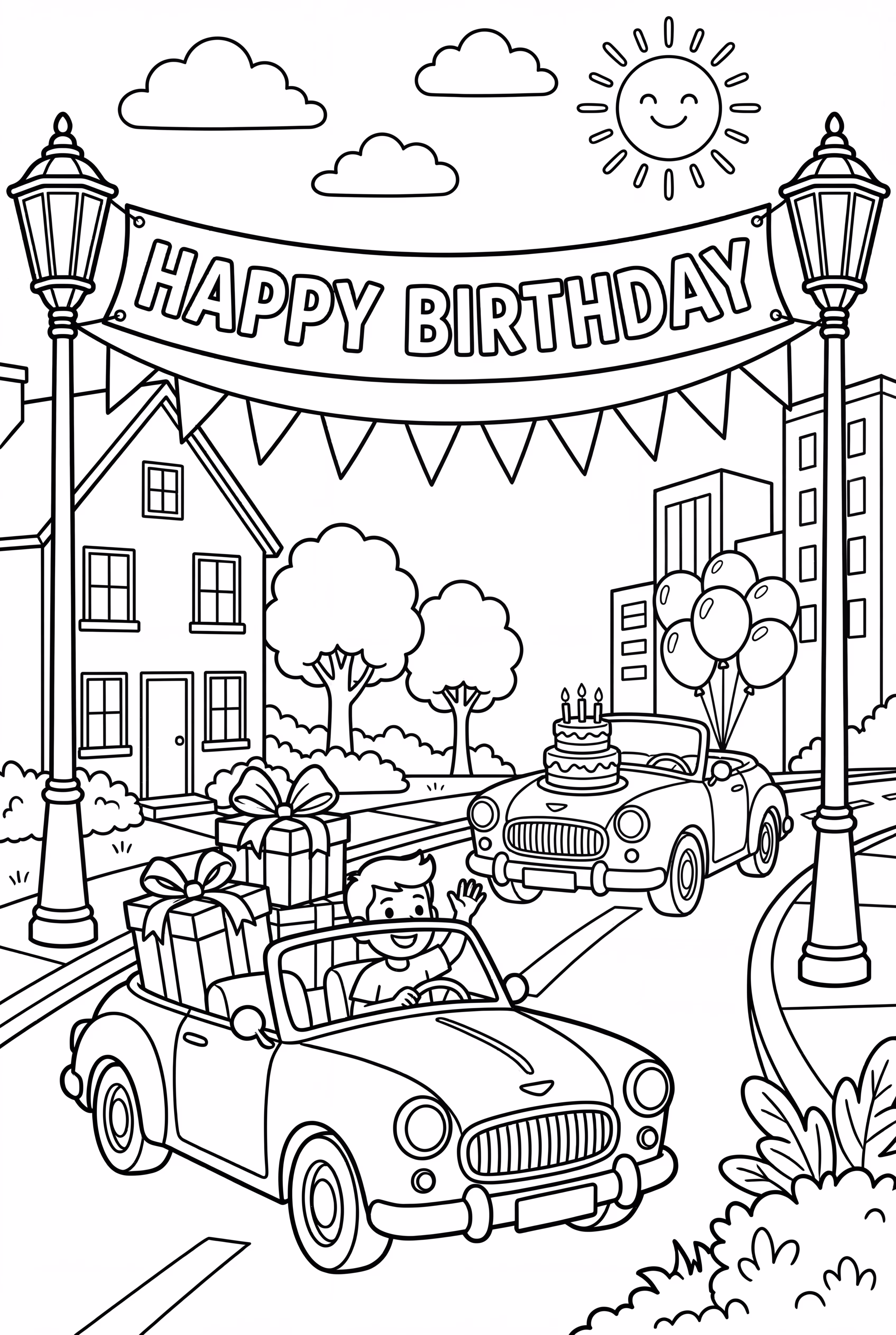 Happy Birthday Vintage Car Parade