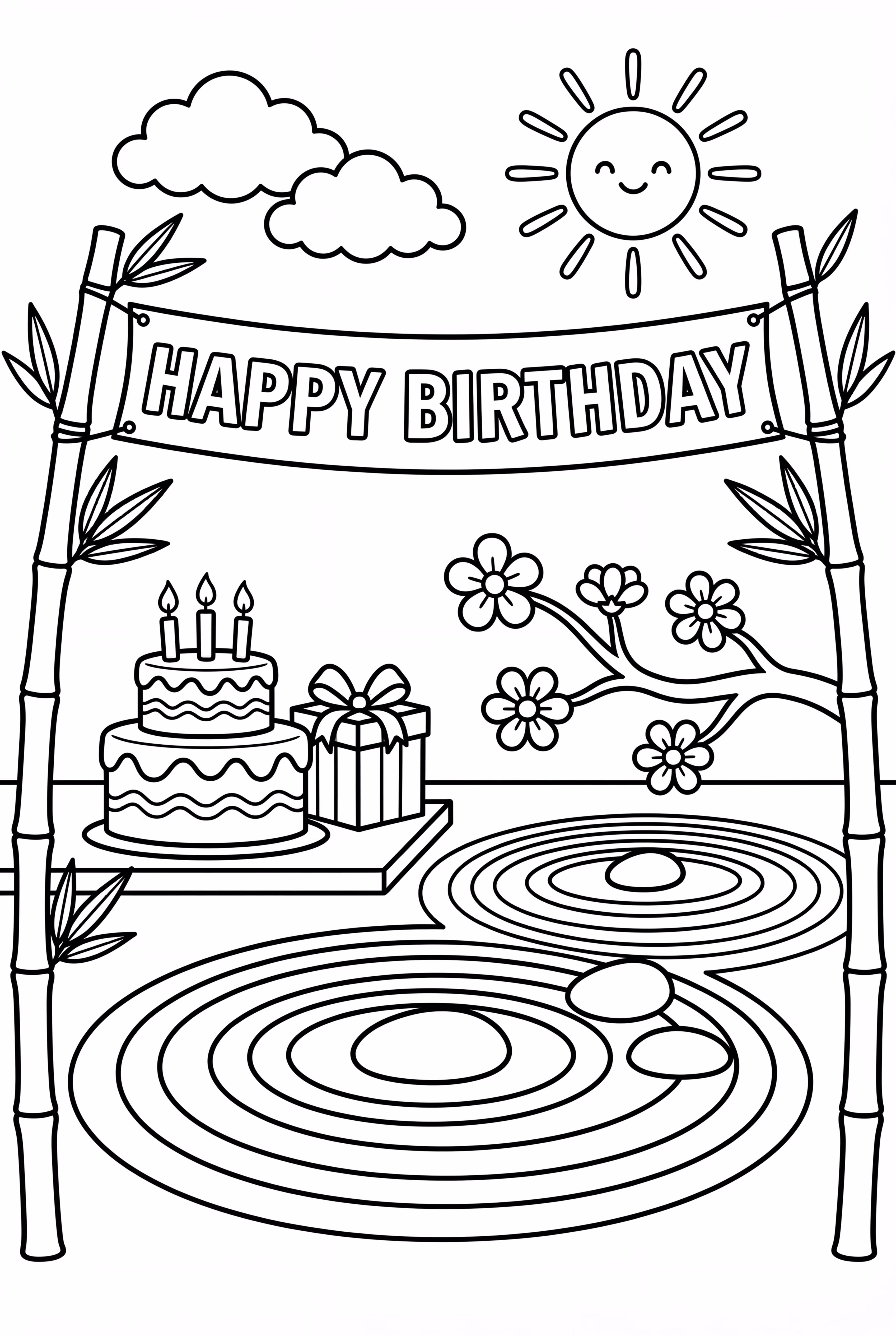 Happy Birthday Zen Garden Design