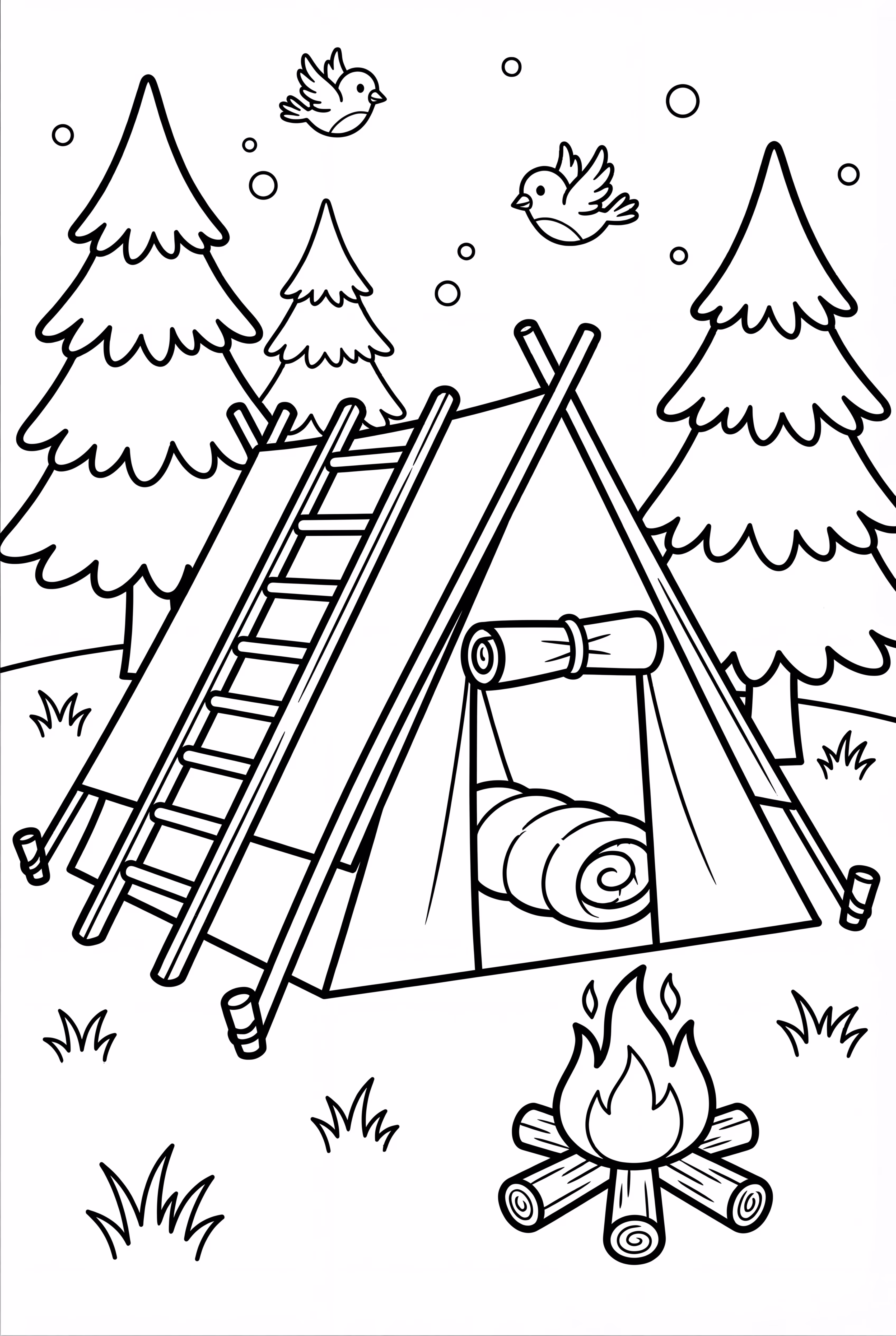 Fröhliches Campingzelt