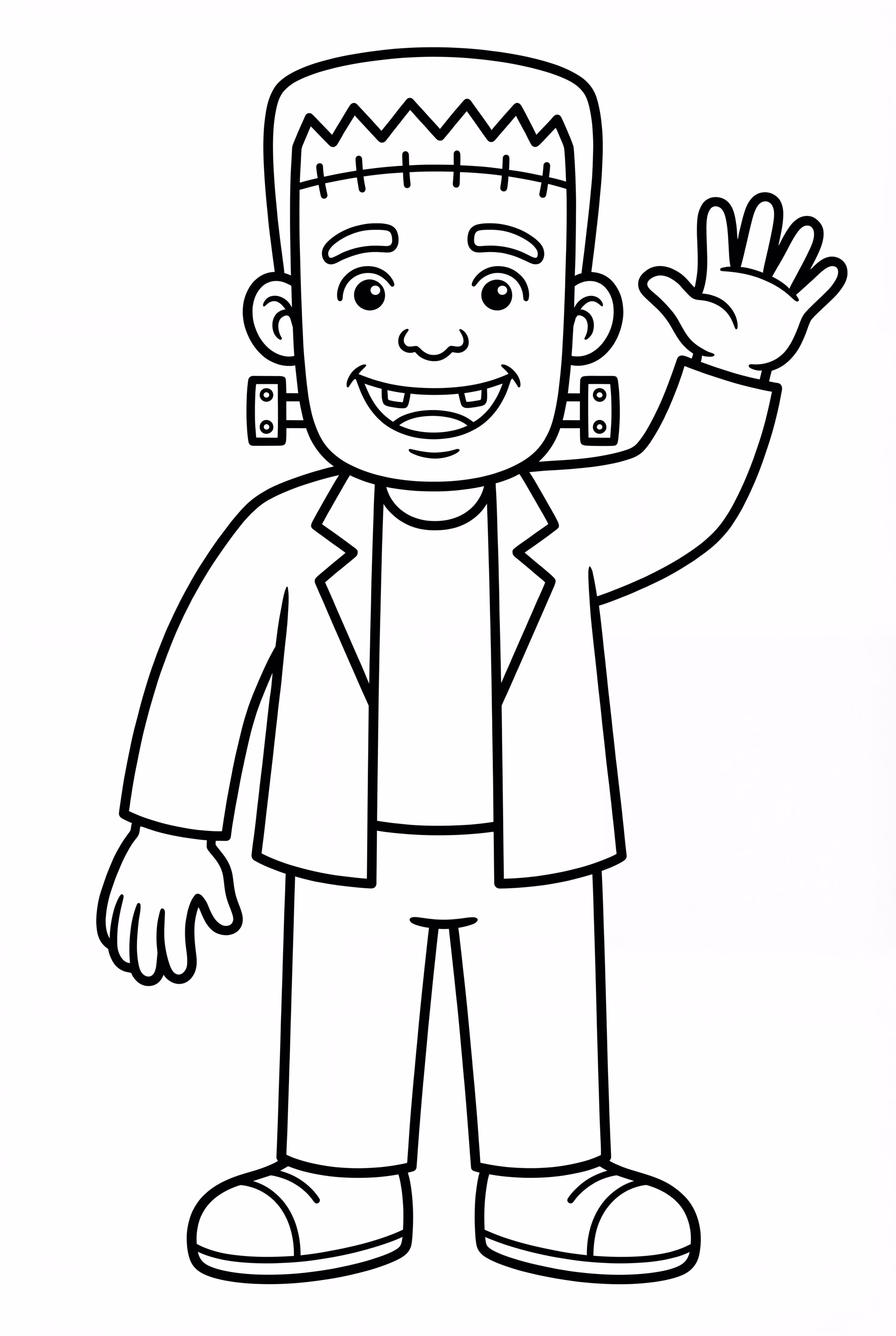 Fröhlicher Frankenstein, der winkt