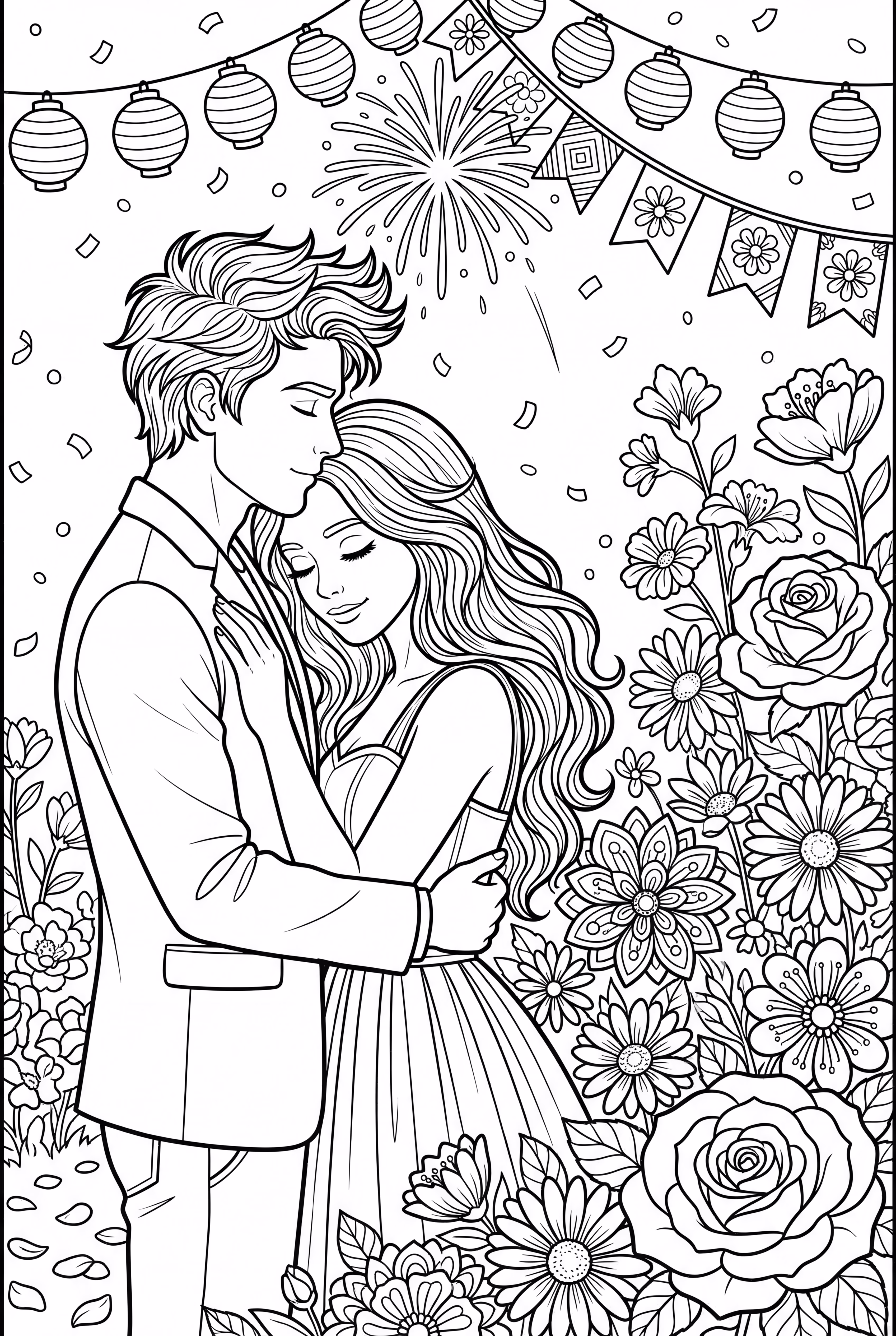 happy new year hug celebration