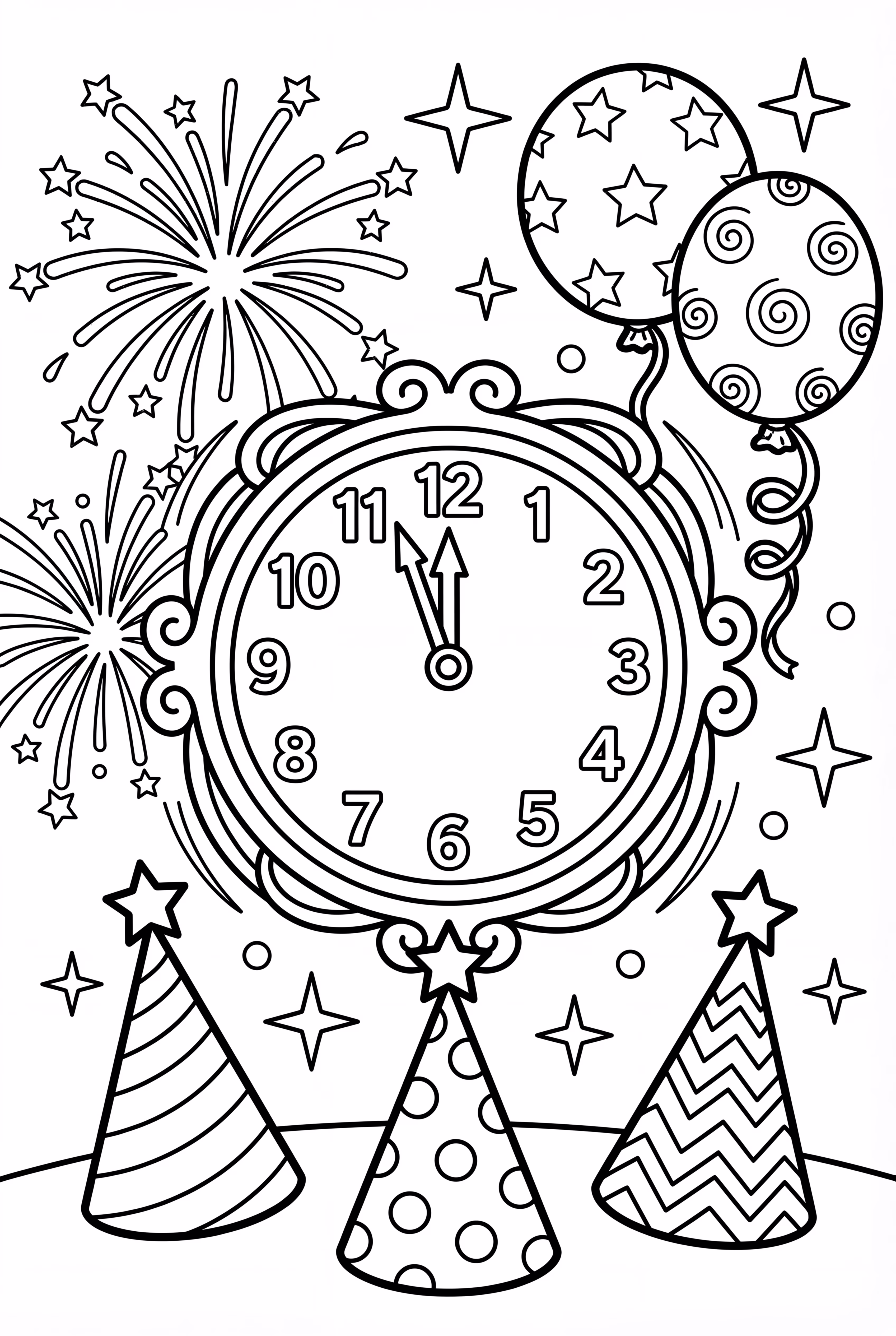 happy new year midnight countdown