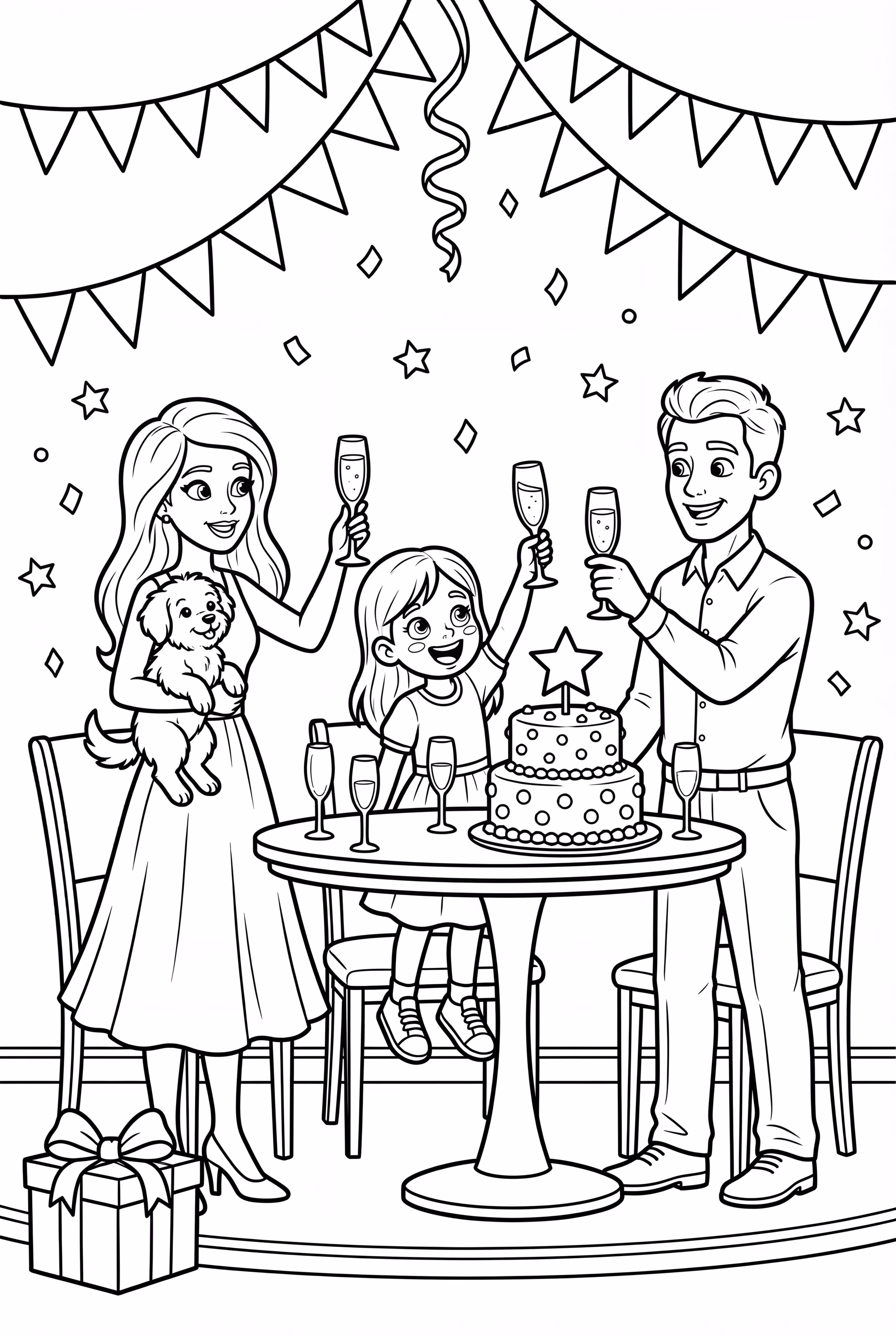 Moment des Neujahrsanstoßes