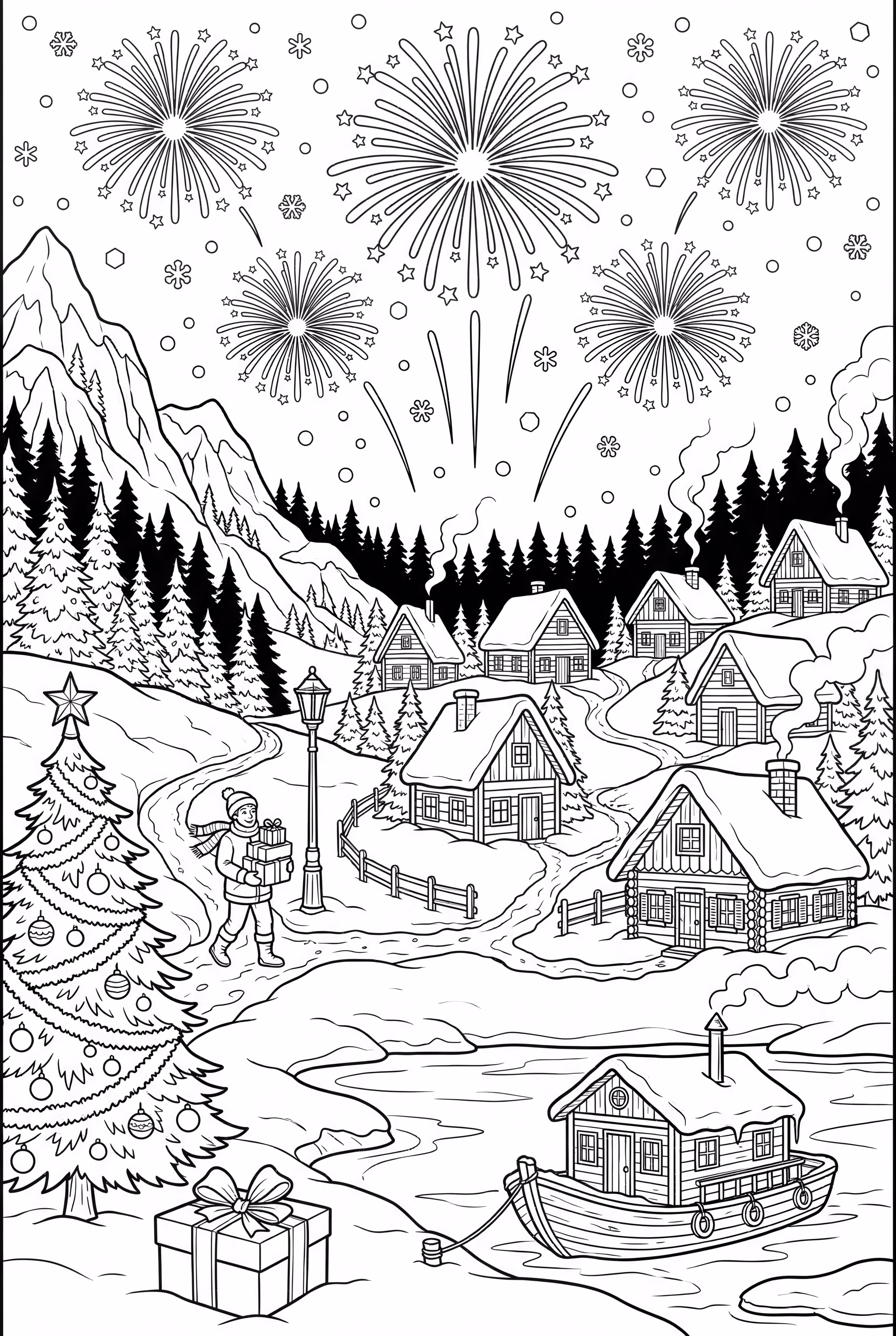 happy new year winter scene-2