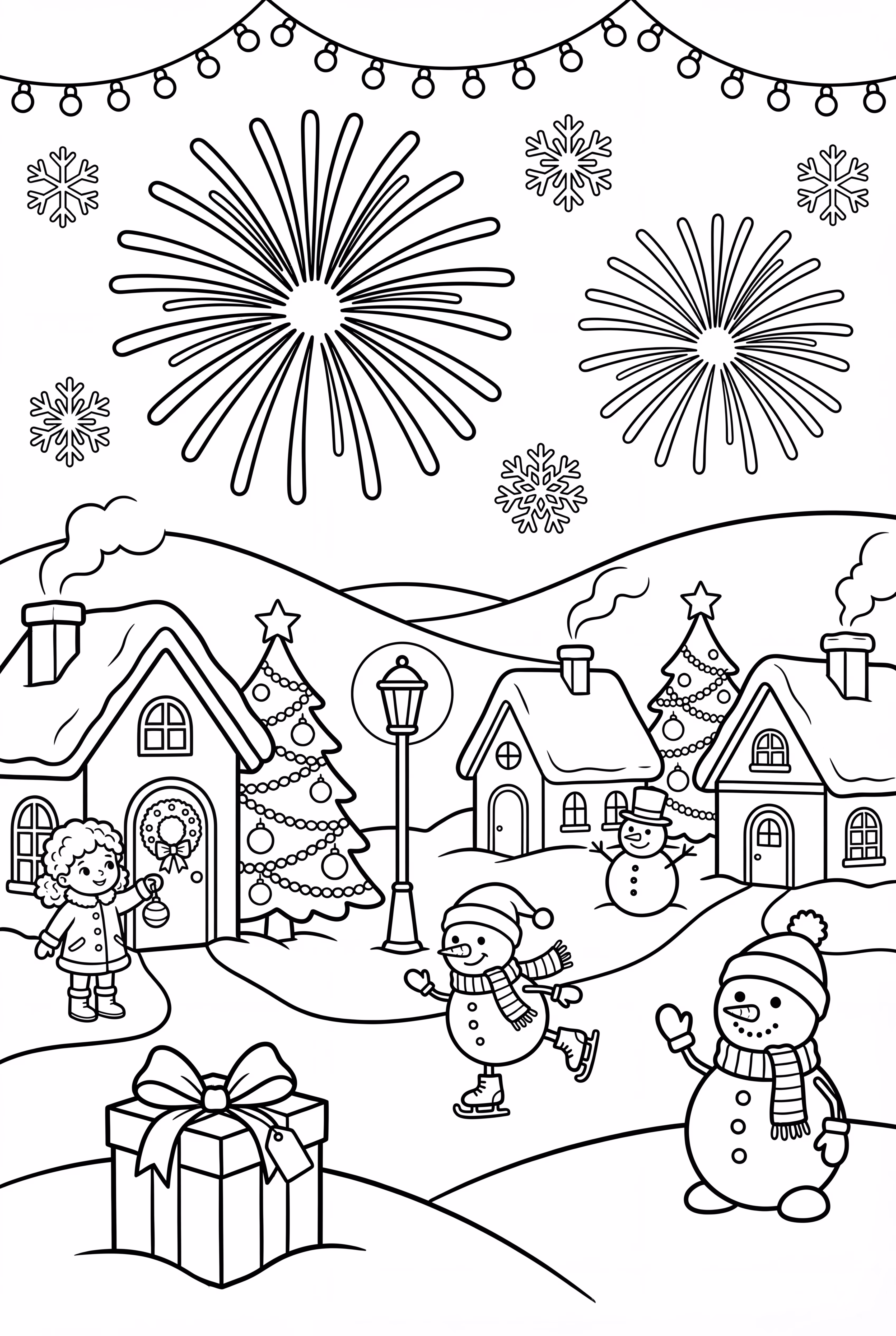 happy new year winter scene