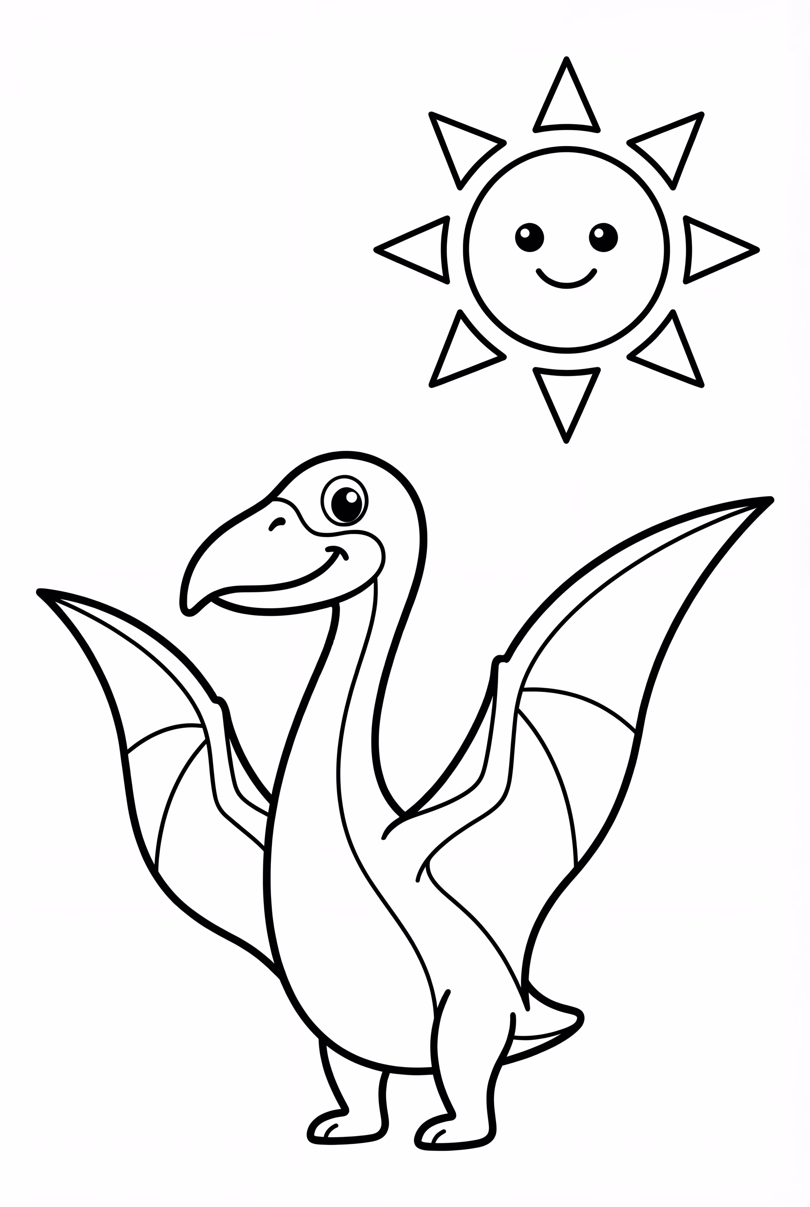Happy Quetzalcoatlus With A Sun