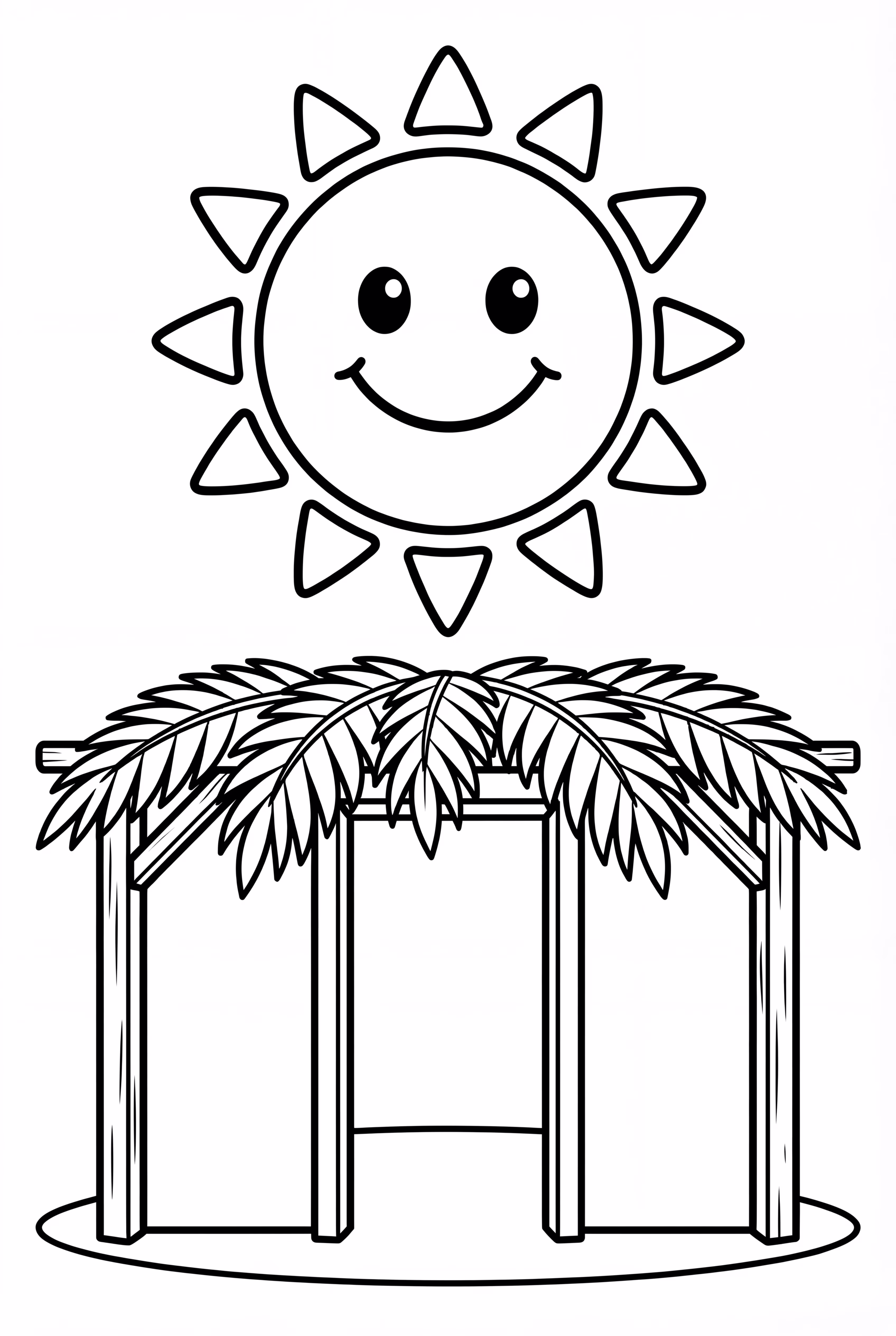 Happy Sun Over The Sukkot Sukkah