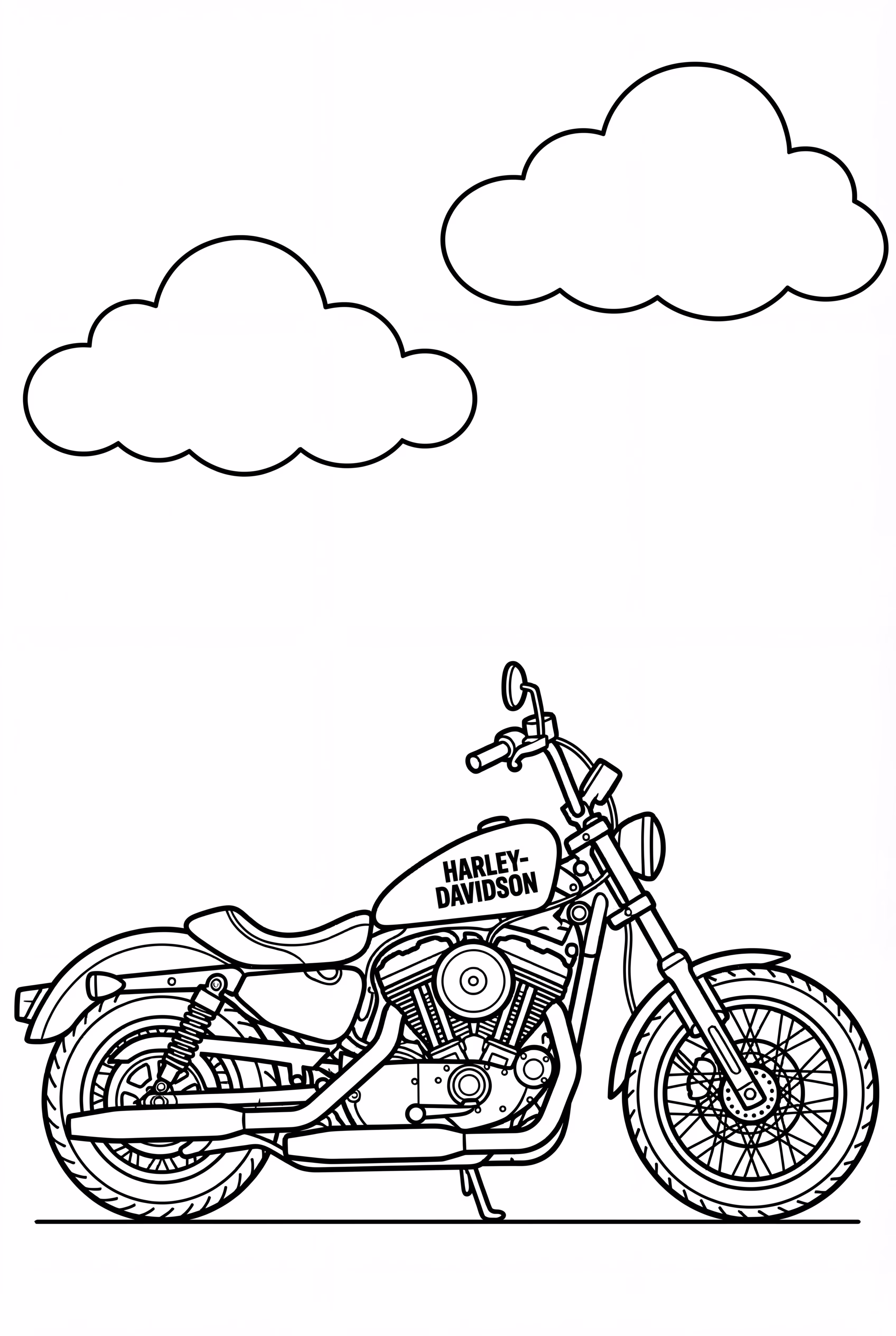 Harley Davidson Motorcycle with Detailed Engine