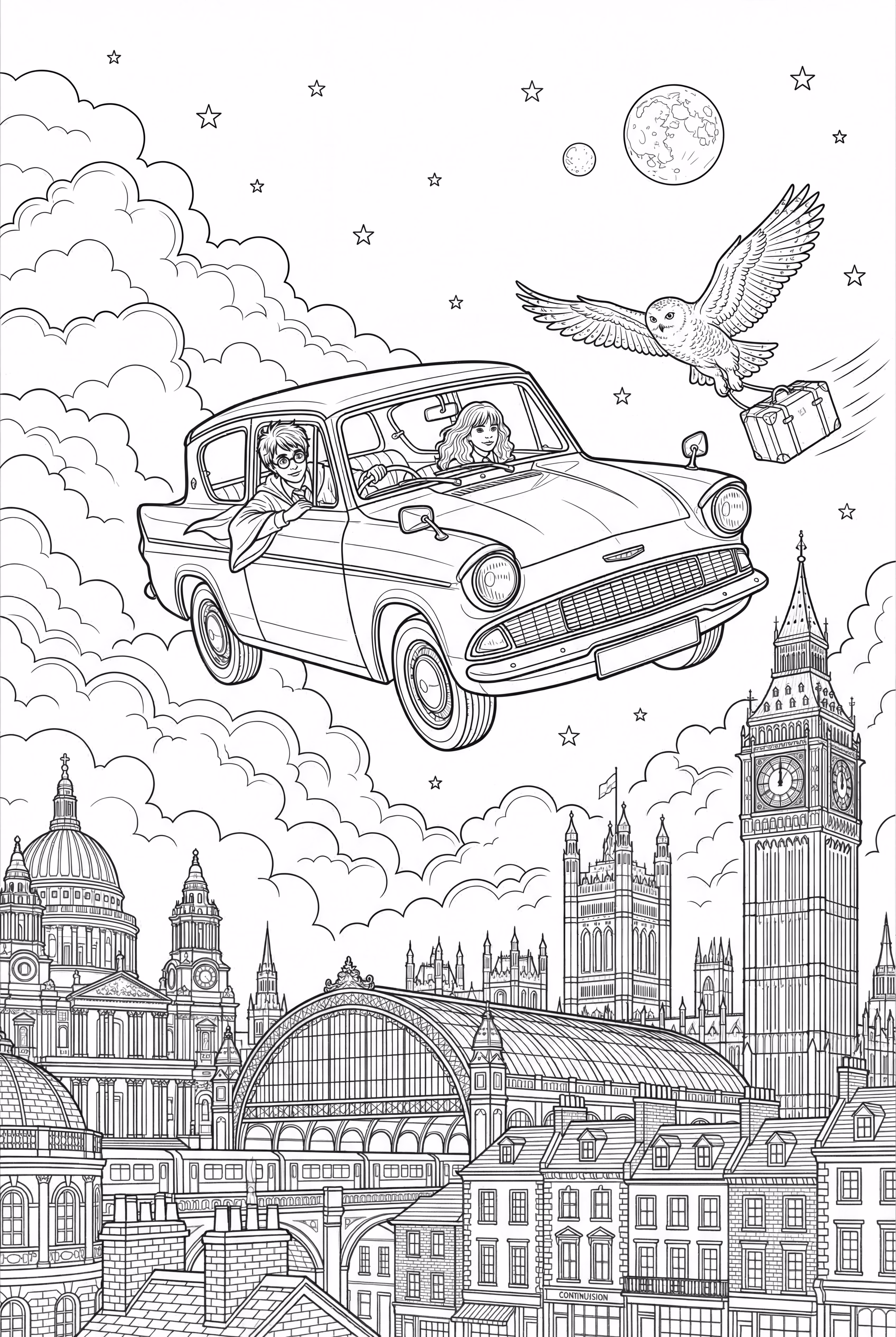 harry potter fuga no carro voador