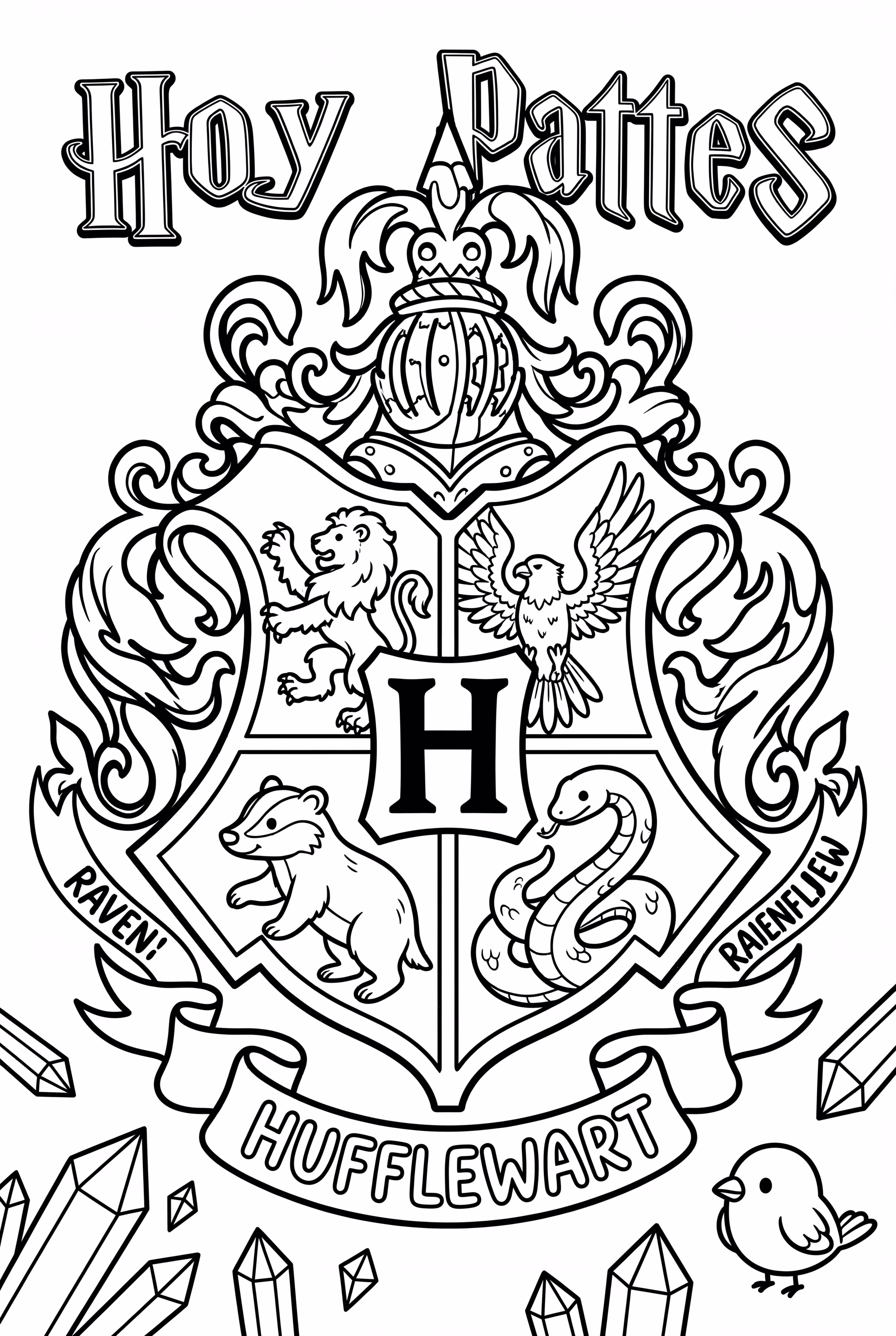 harry potter brasão de hogwarts -2