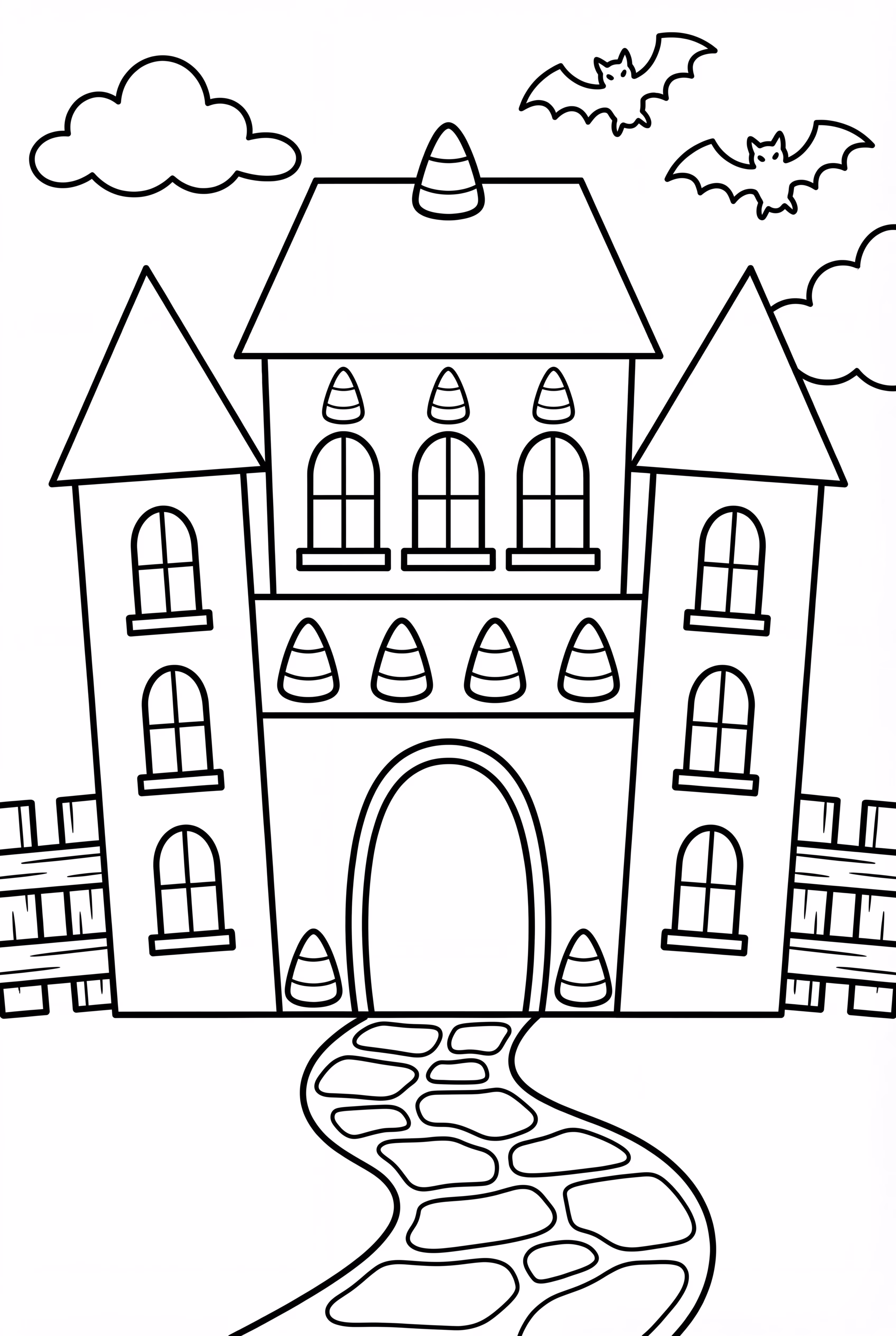 Haunted House With Candy Corn Decorations