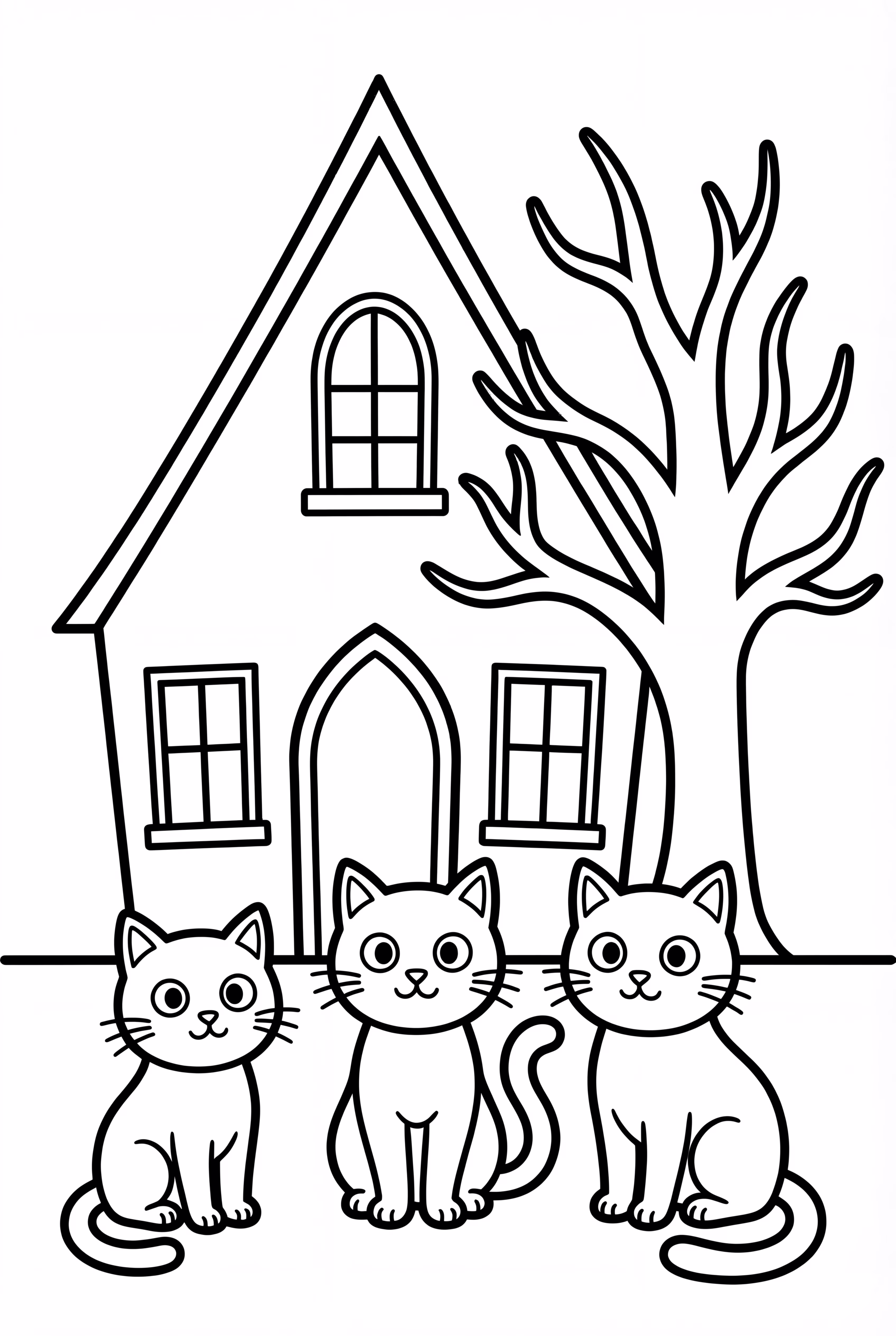 鬼屋与发光眼猫咪