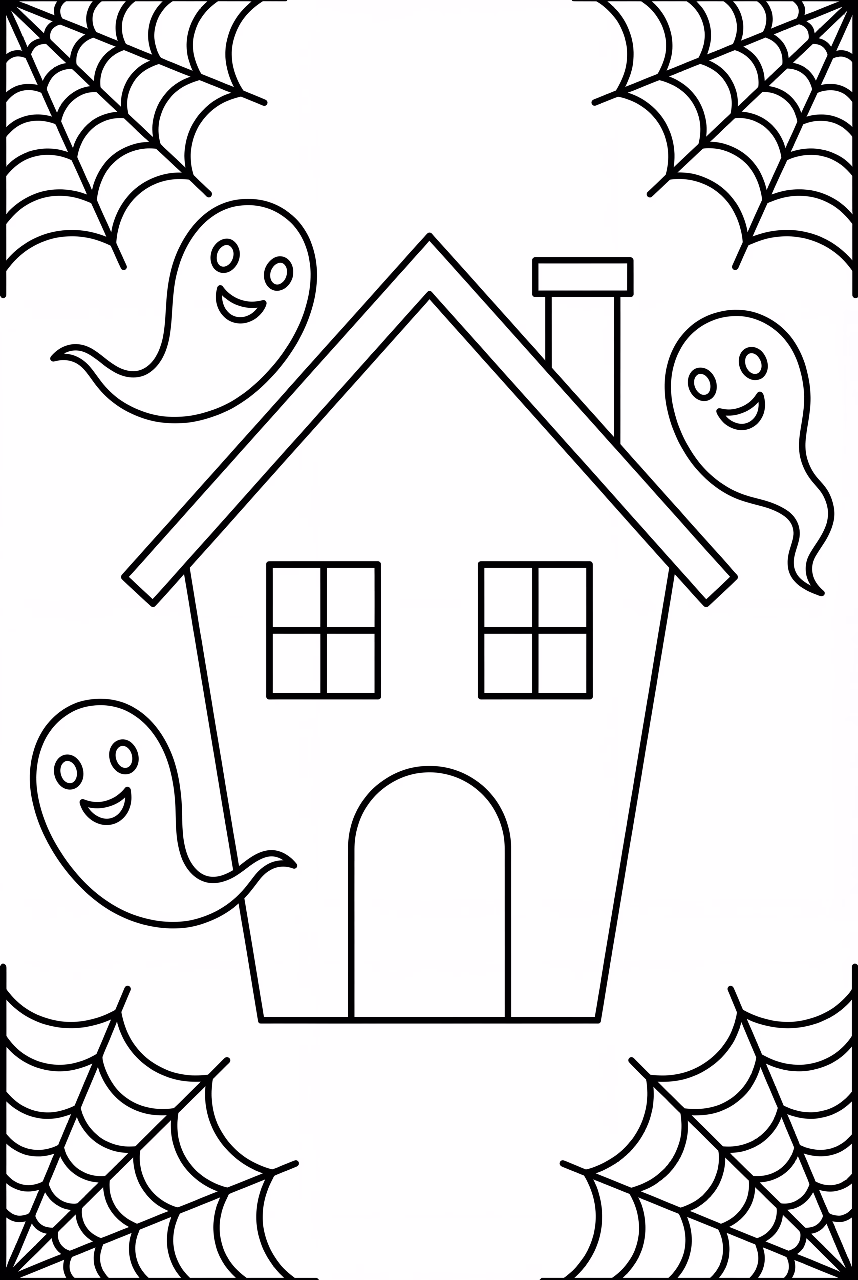 Haunted House With Smiling Ghosts