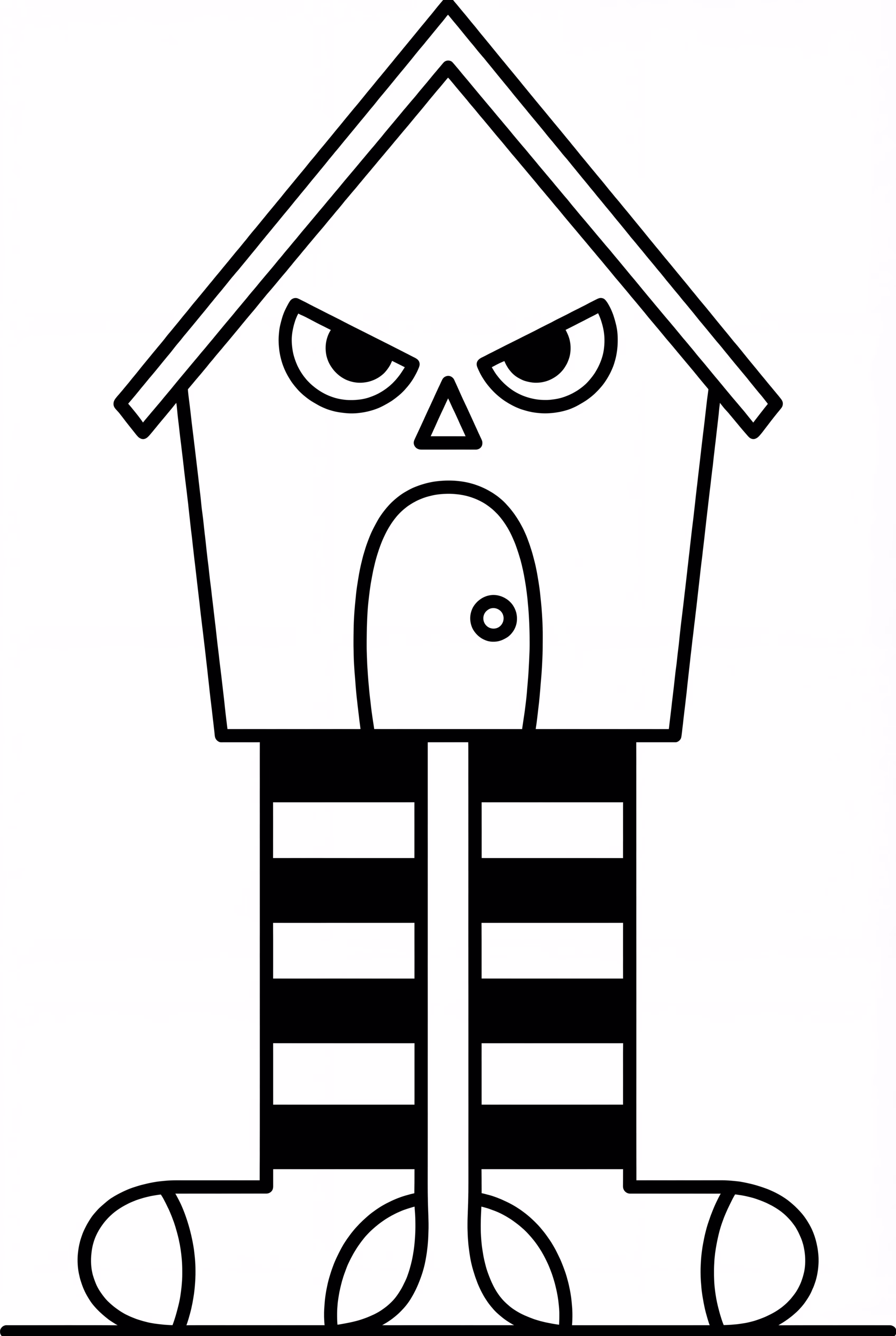 Haunted House With Striped Halloween Socks