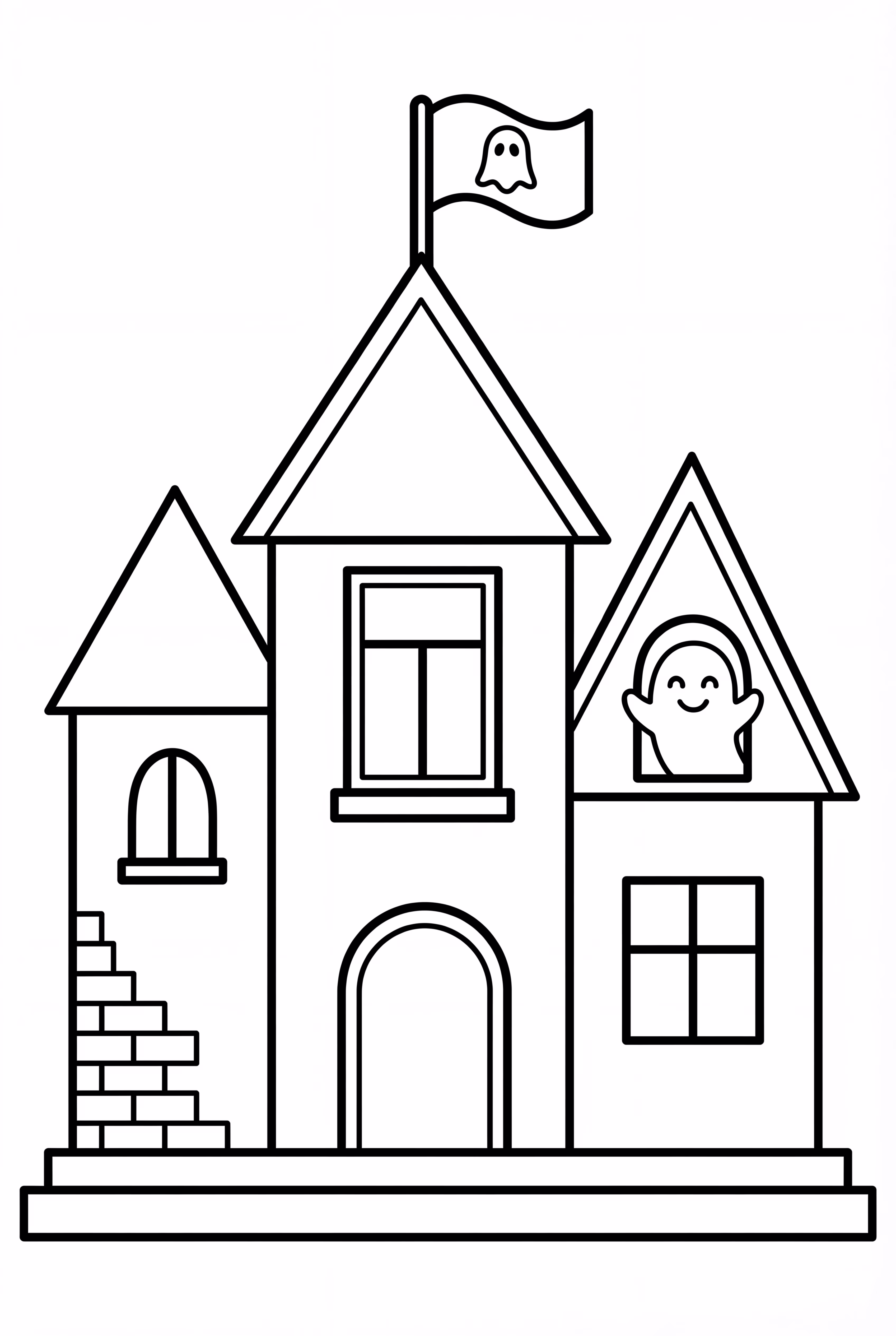 鬼屋與飄揚的旗幟