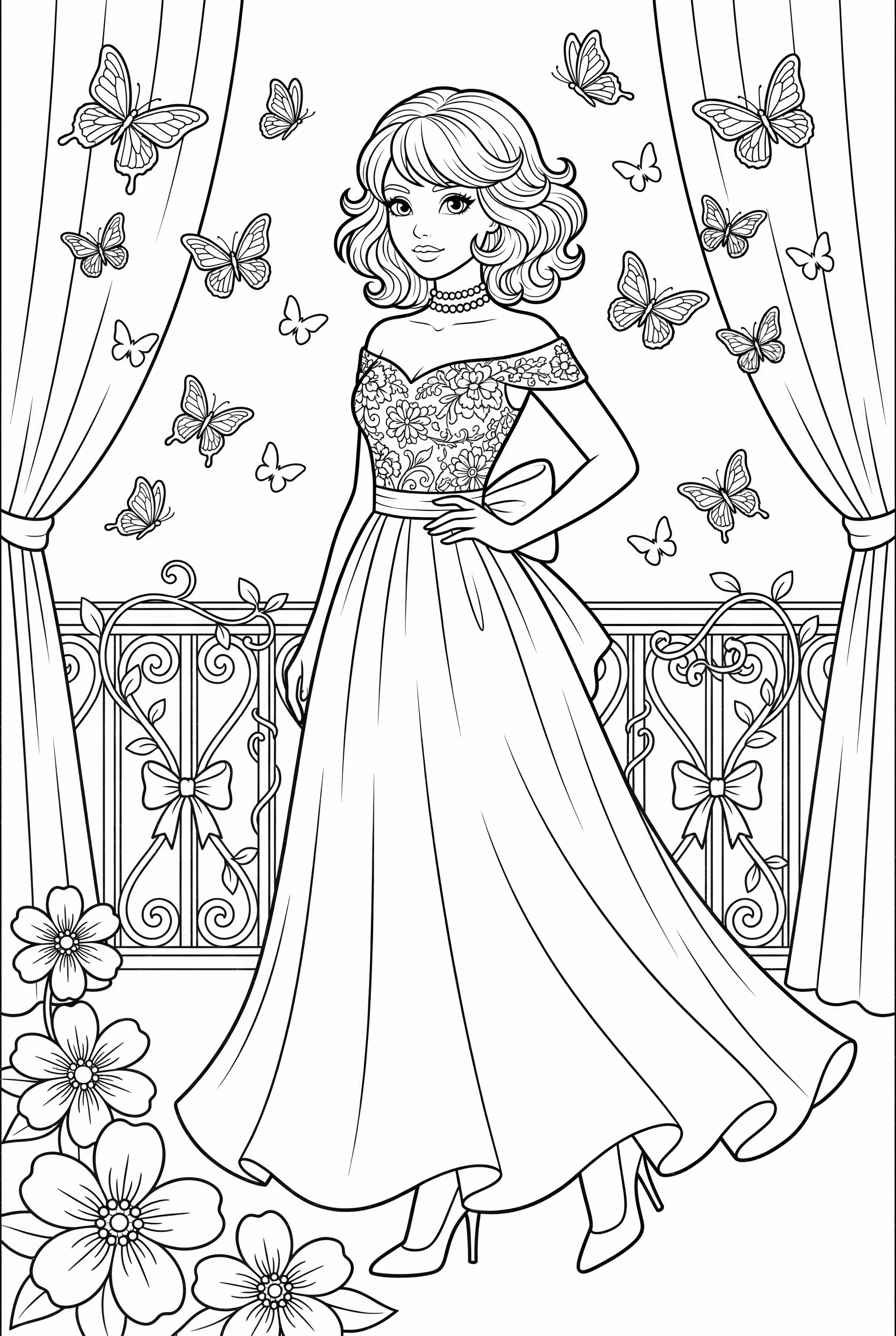 Design de vestido de alta costura