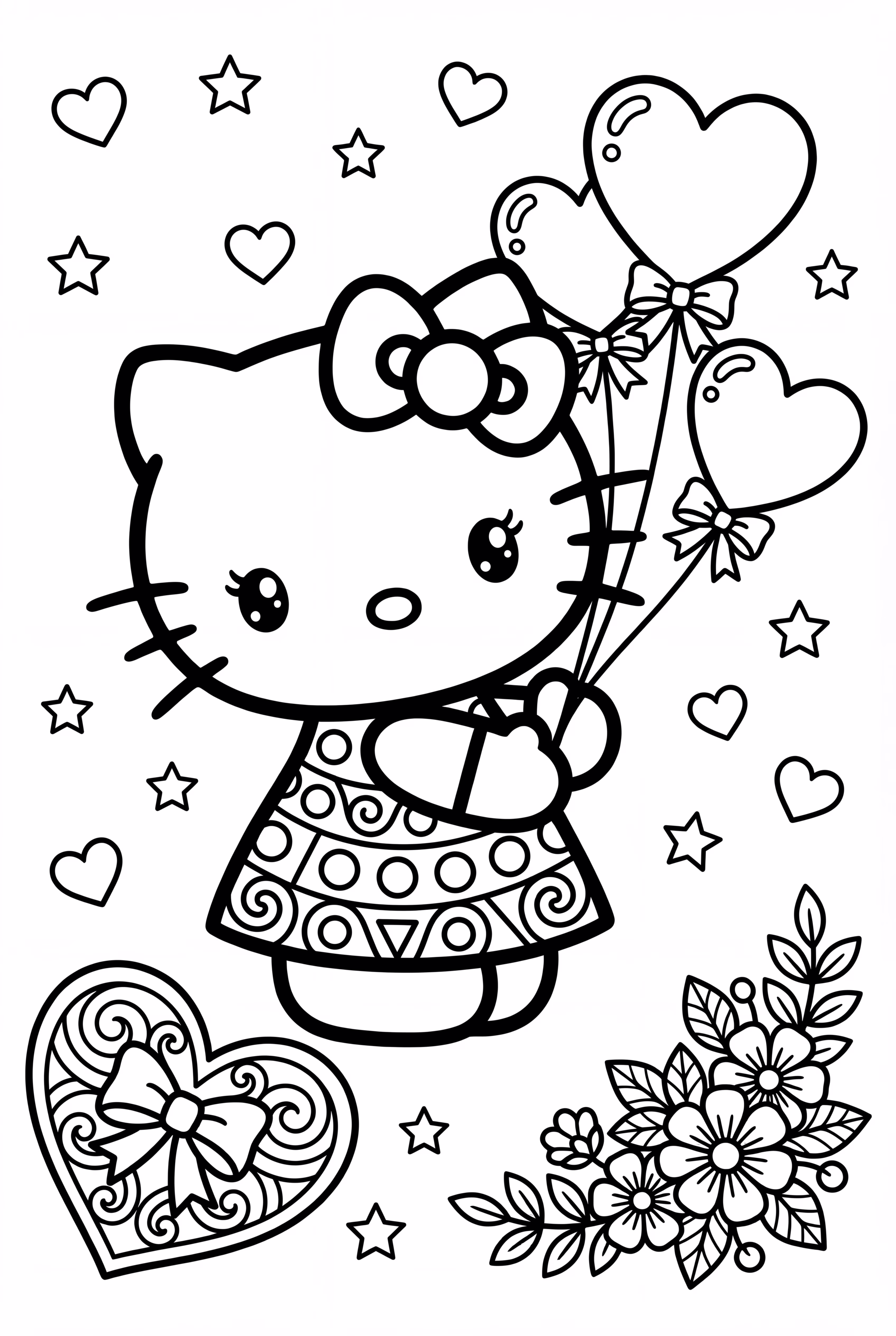 Heart Balloons With Hello Kitty