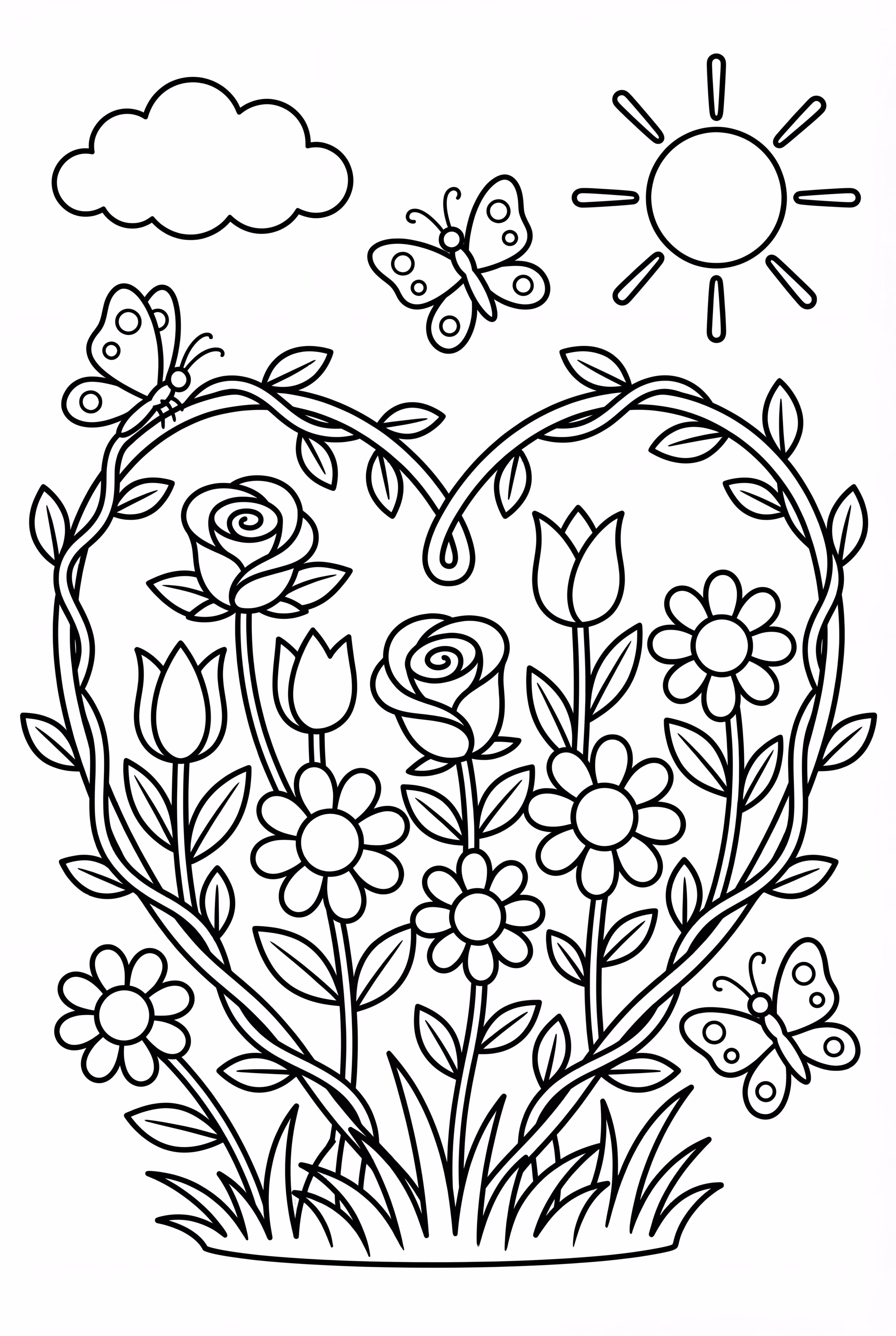 Heart-Shaped Flower Garden