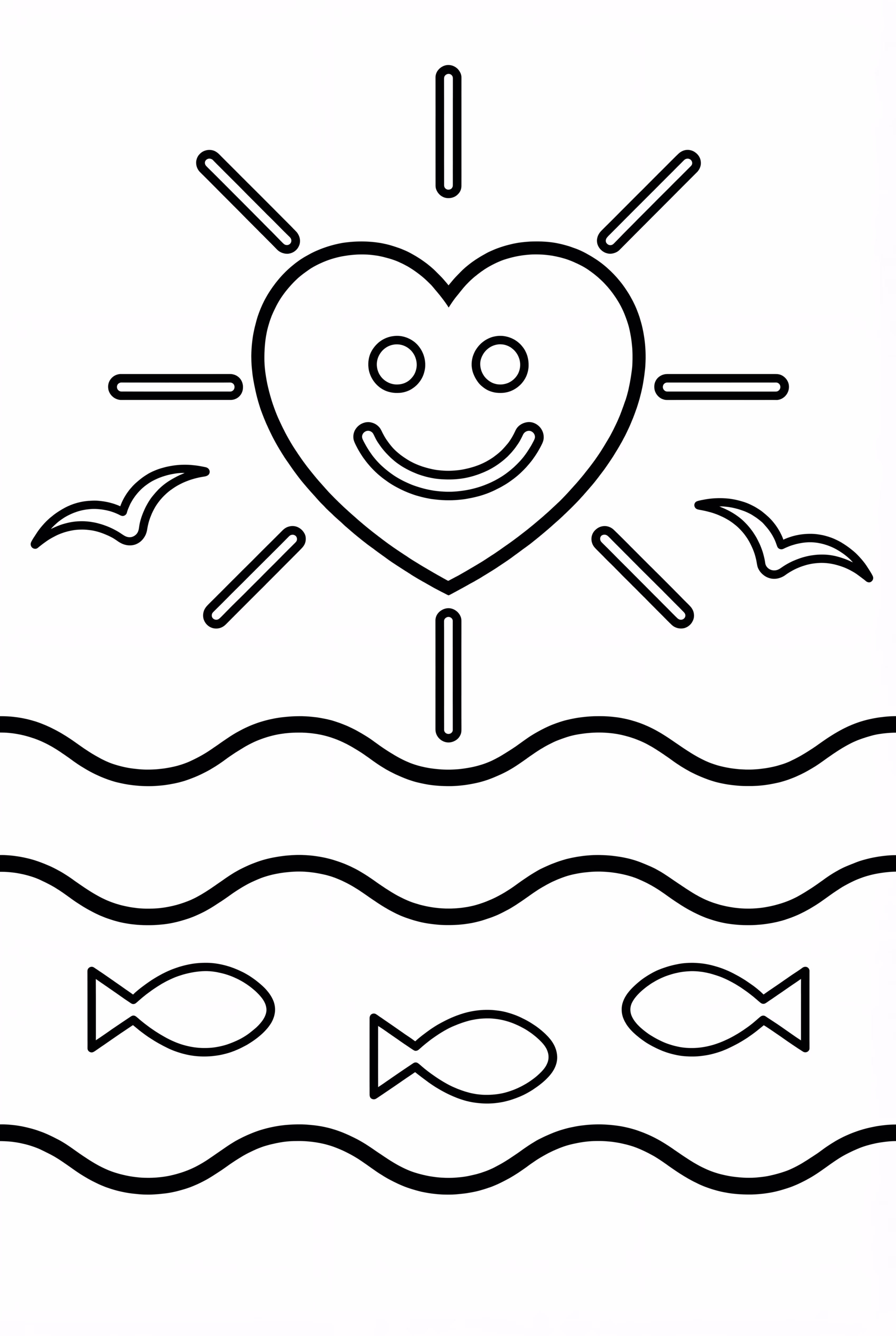 Heart-Shaped Sun Over Ocean