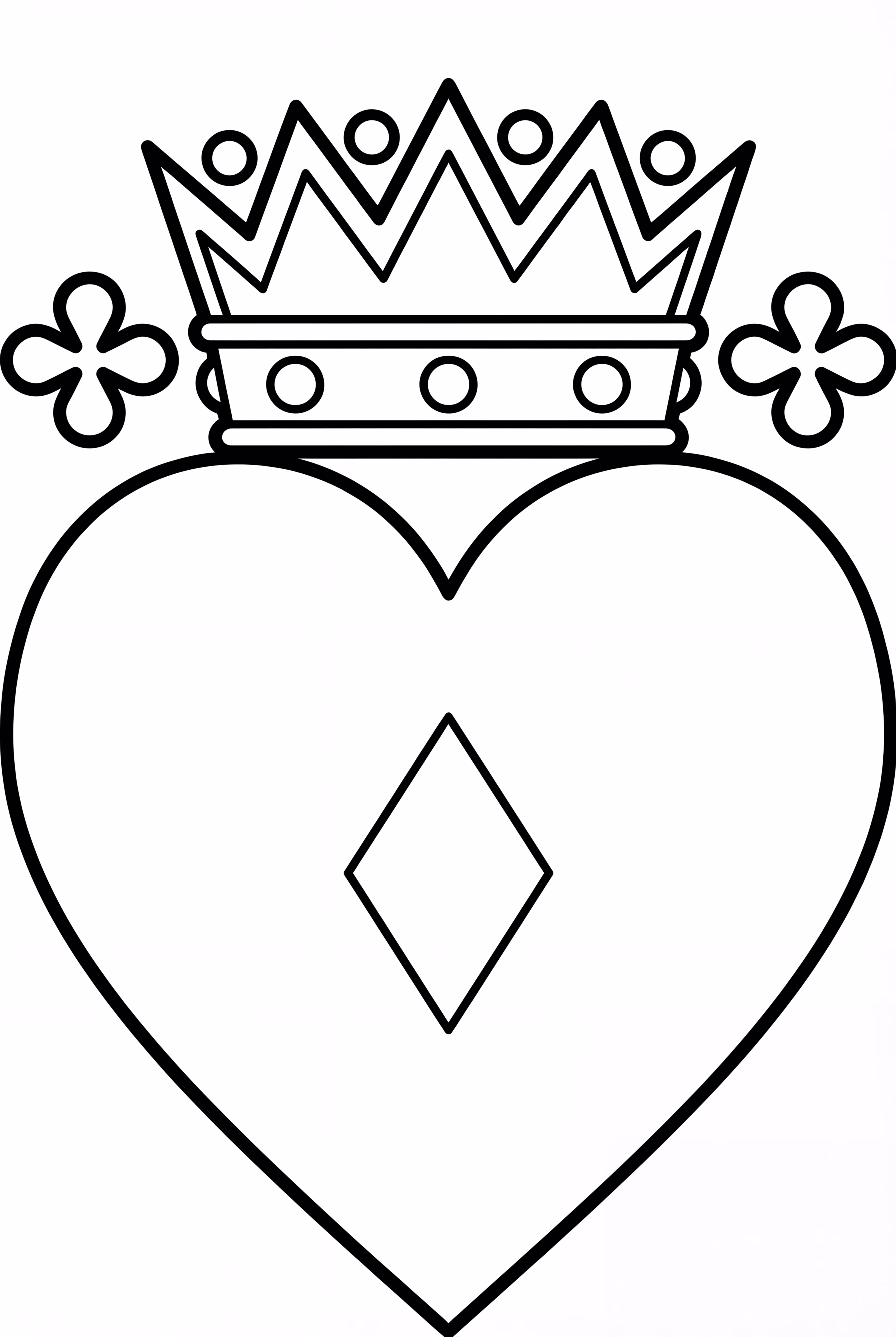 왕관 보석을 쓴 하트