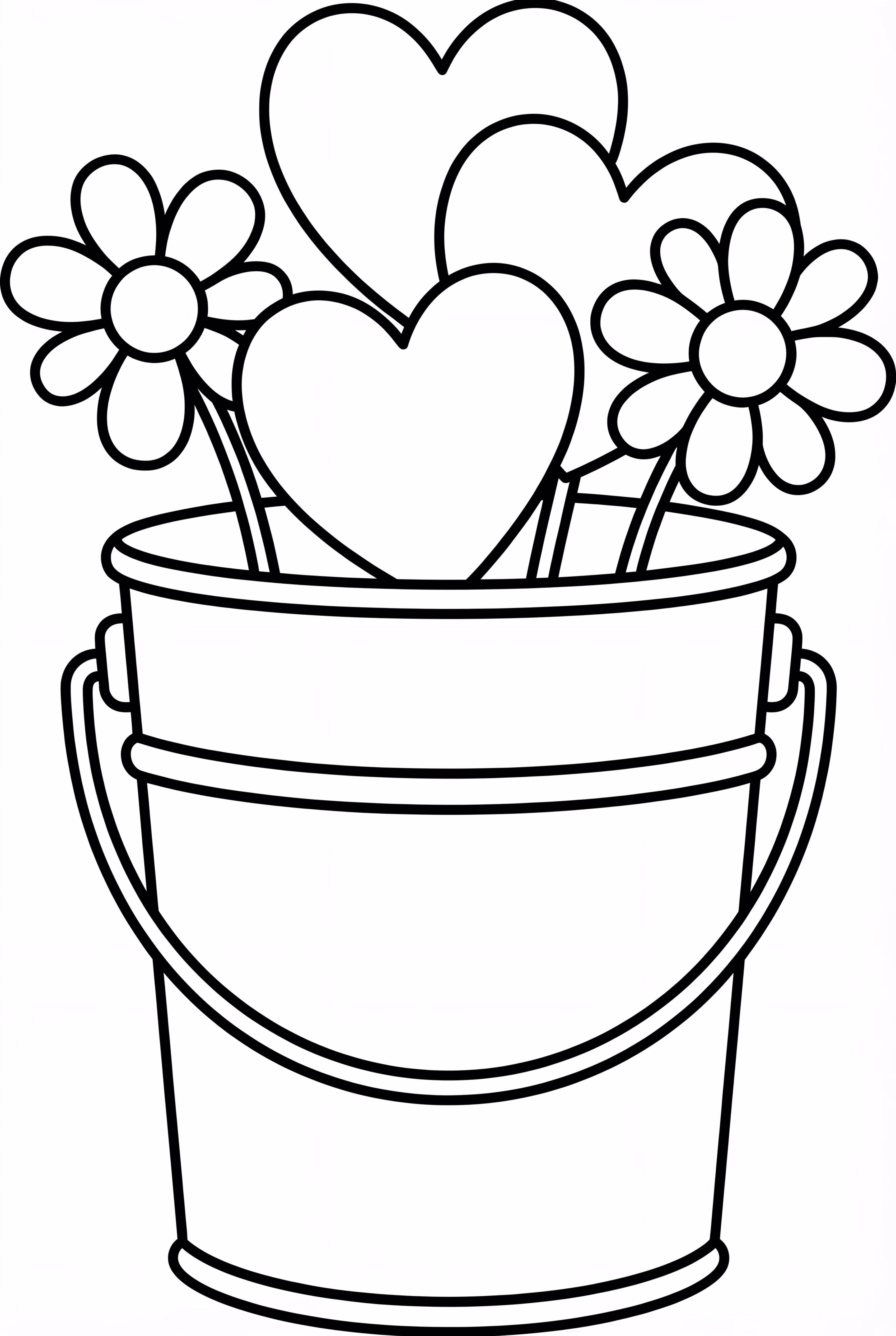 Hearts and Flowers In A Pail