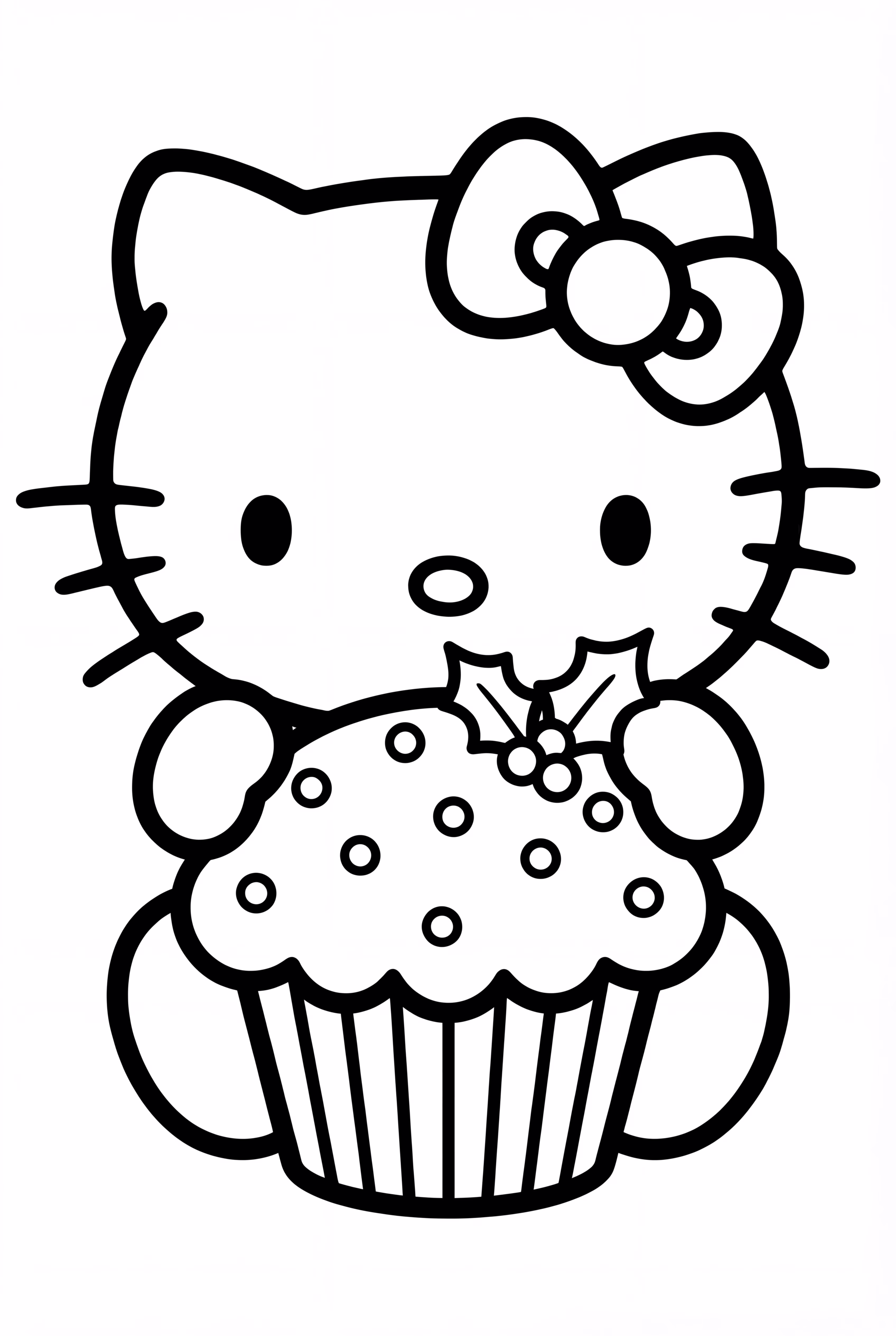 Hello Kitty And A Christmas Cupcake