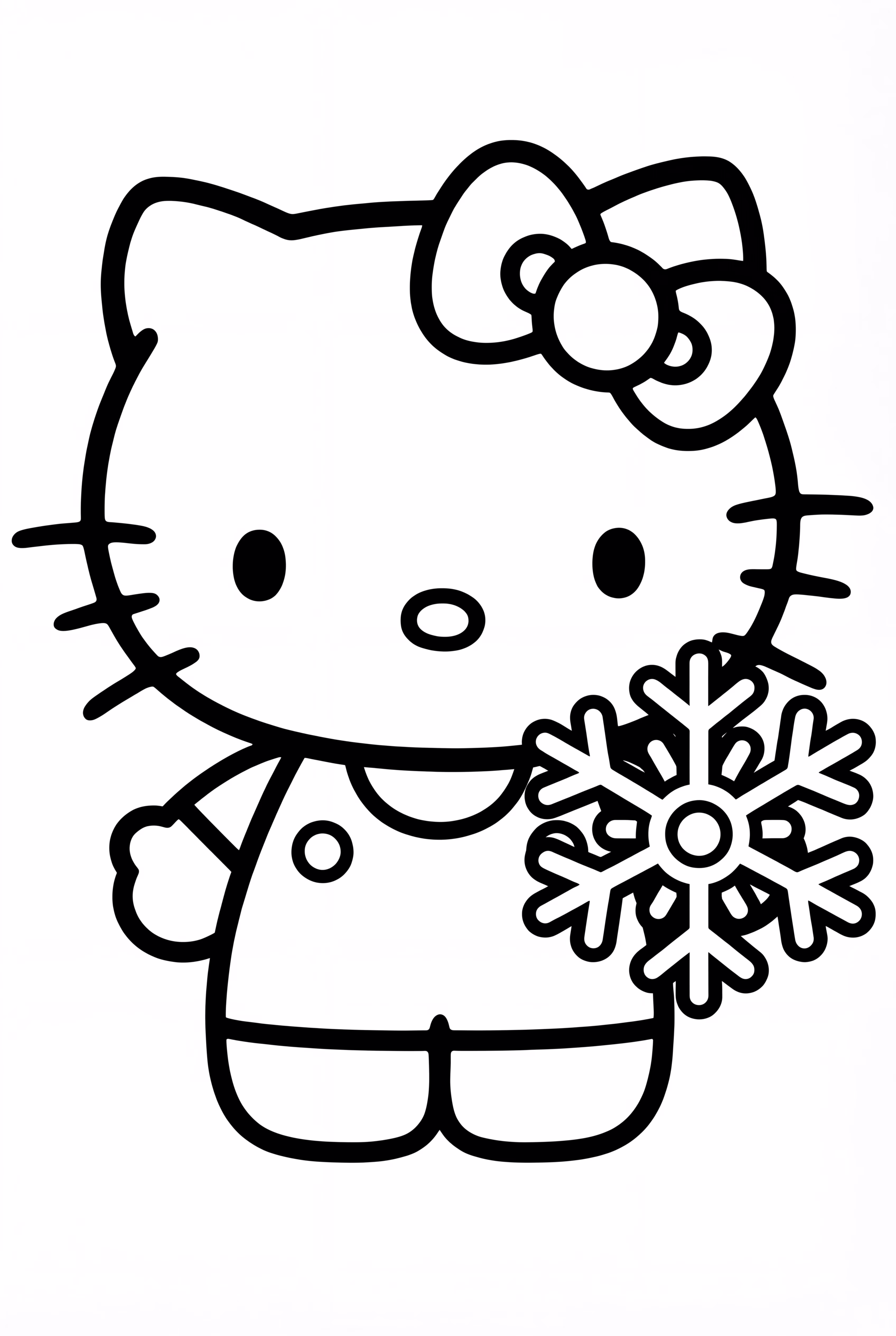Hello Kitty And A Single Snowflake