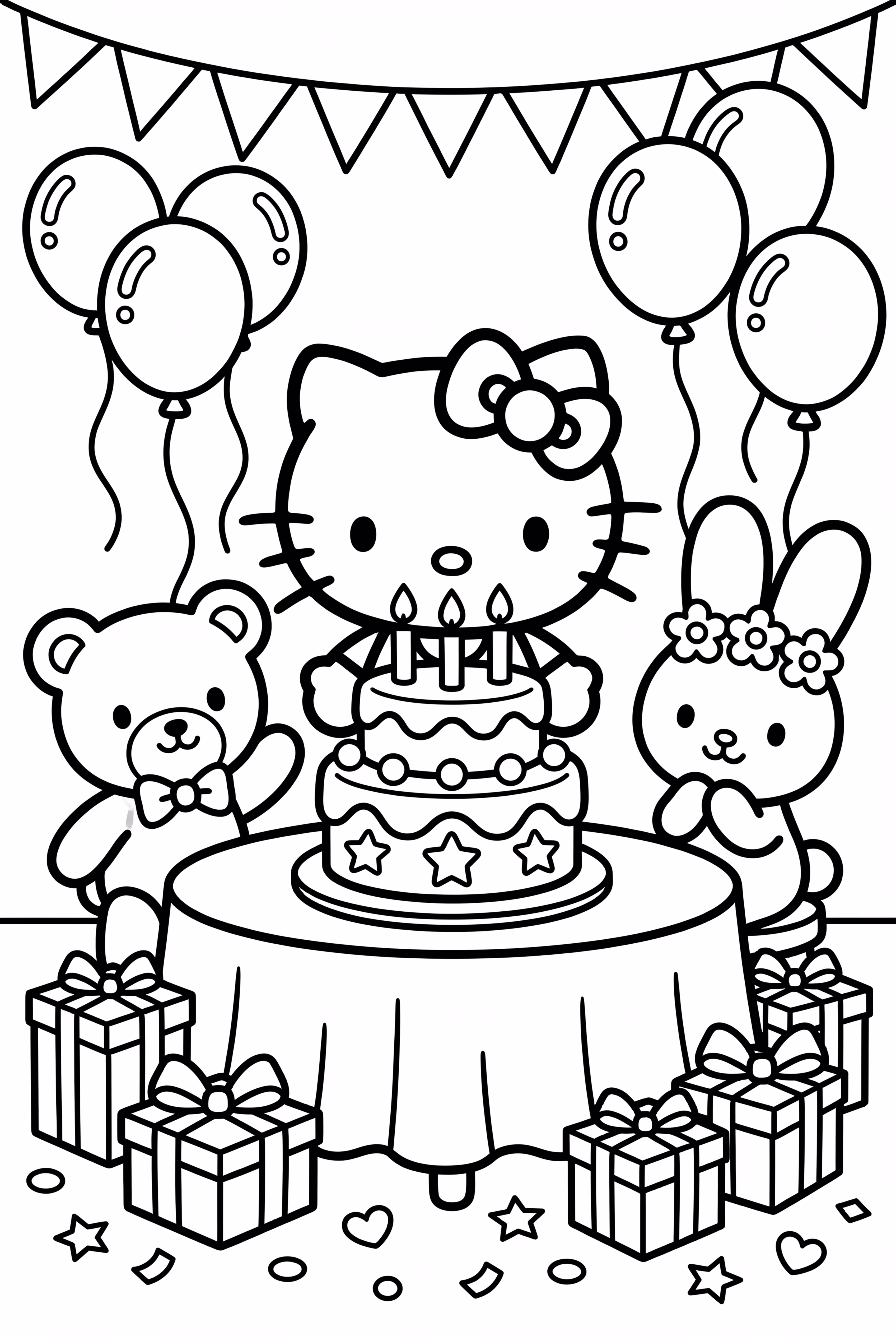 hello kitty y amigos en una fiesta de cumpleaños-2