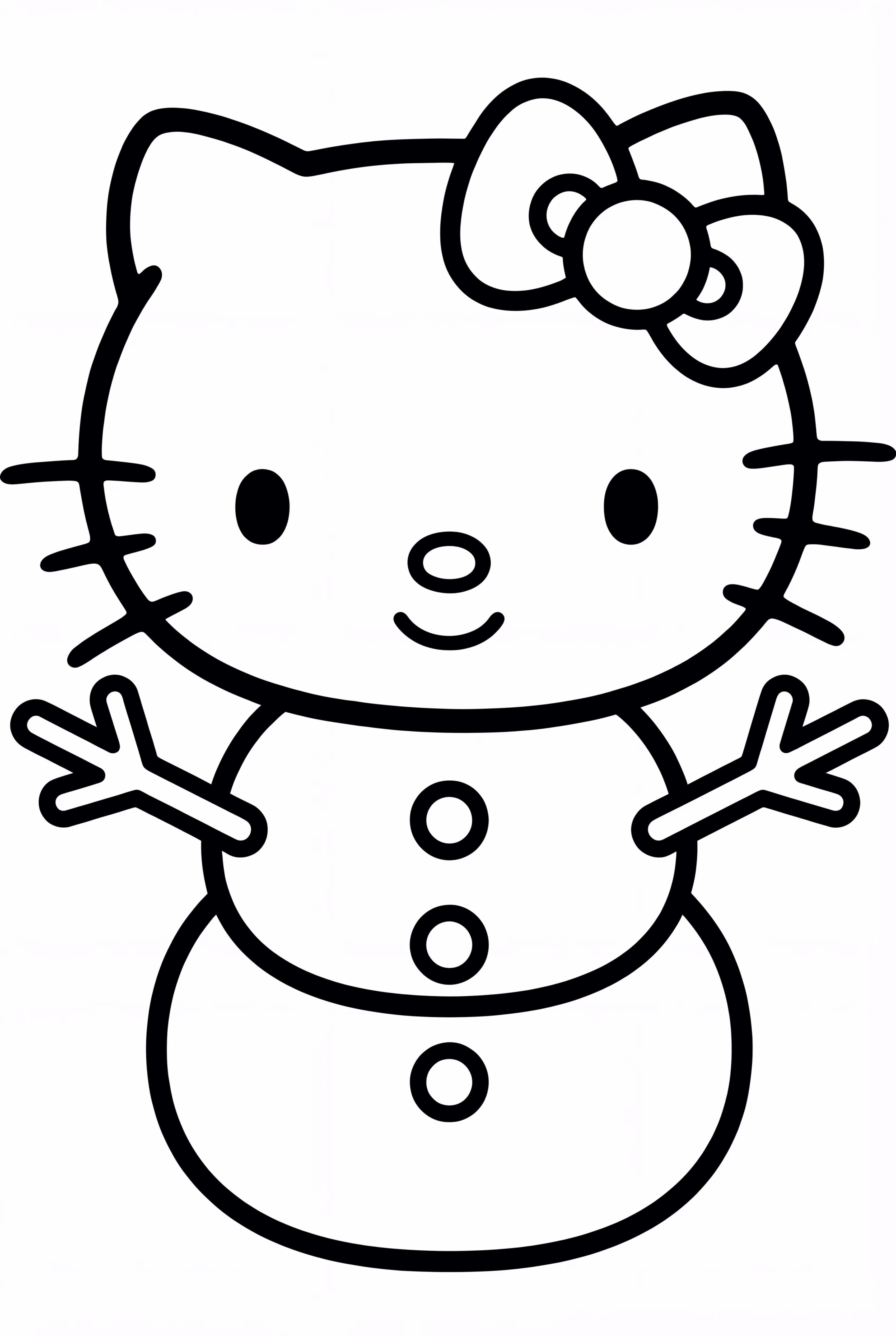 Hello Kitty As A Simple Snowman