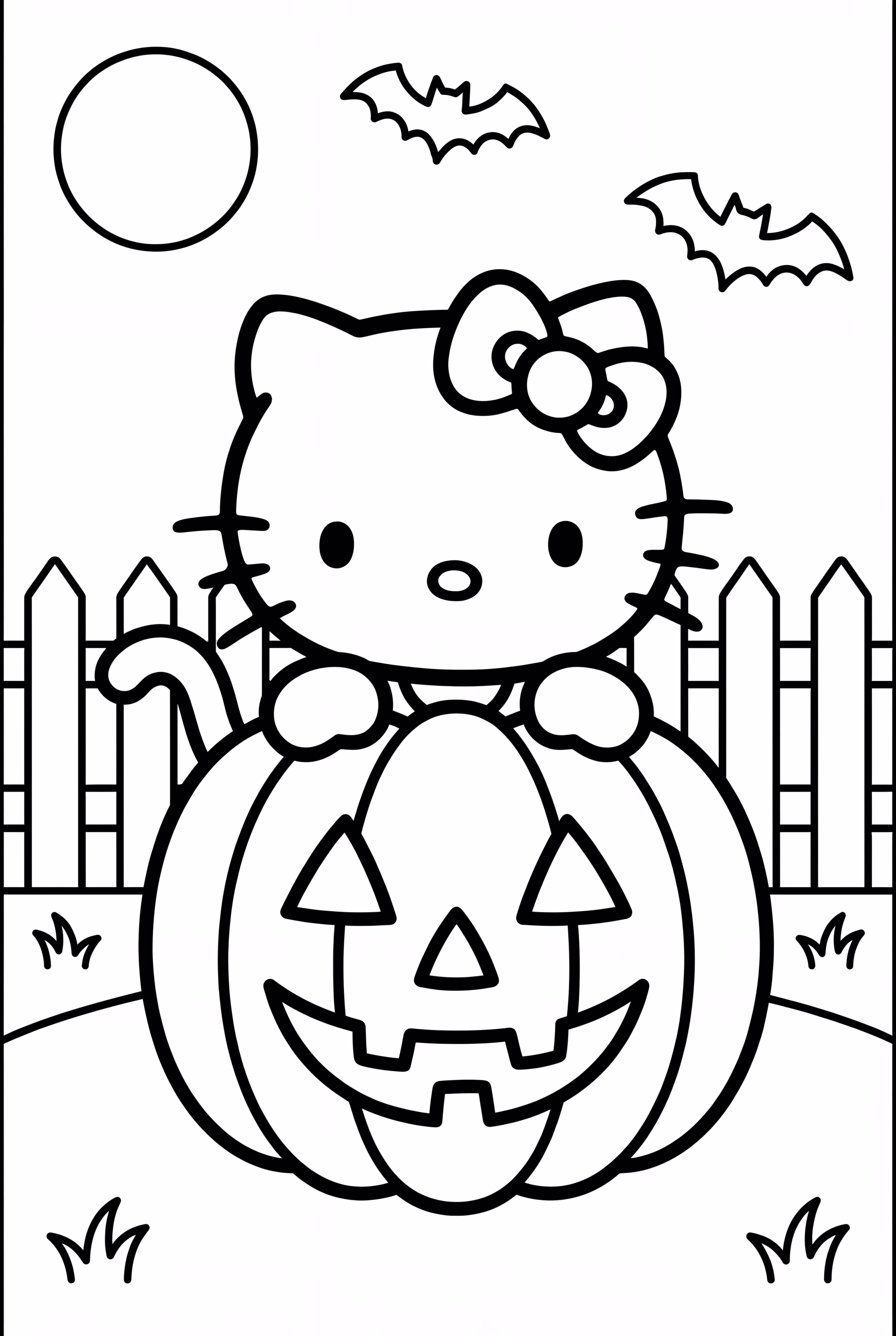 Hello Kitty Carving A Pumpkin