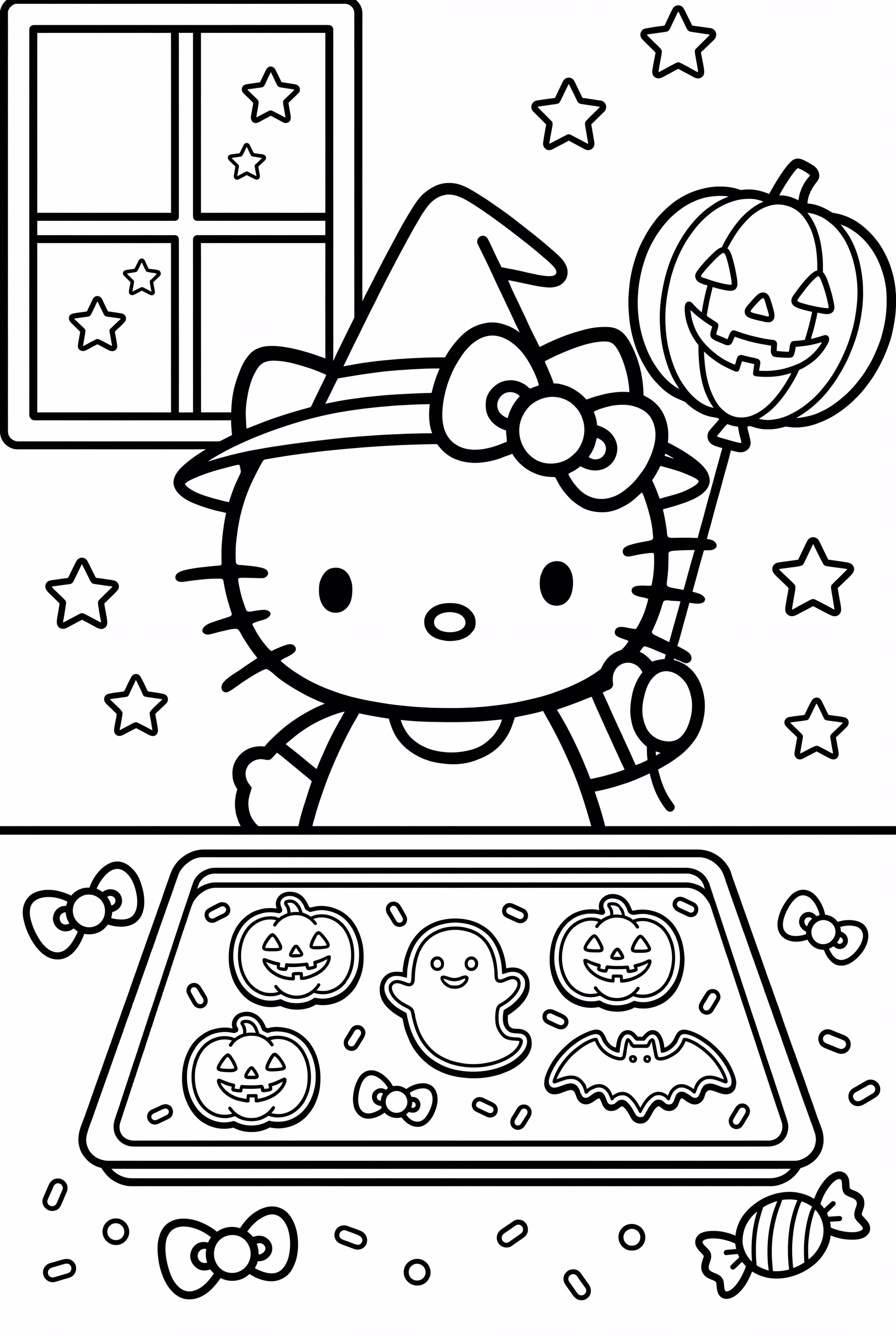 Hello Kitty Decorating Halloween Cookies