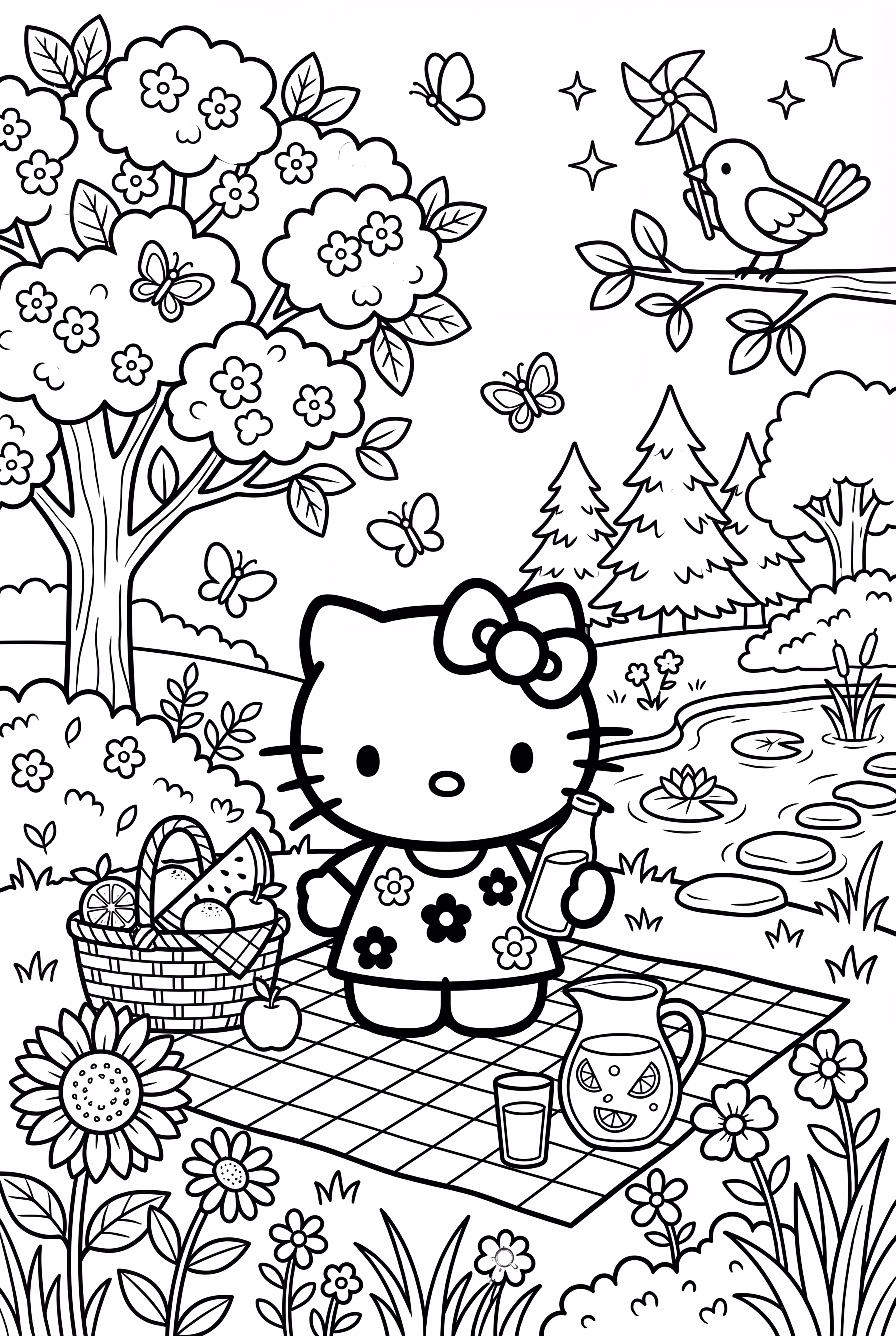 Hello Kitty 在夏季野餐