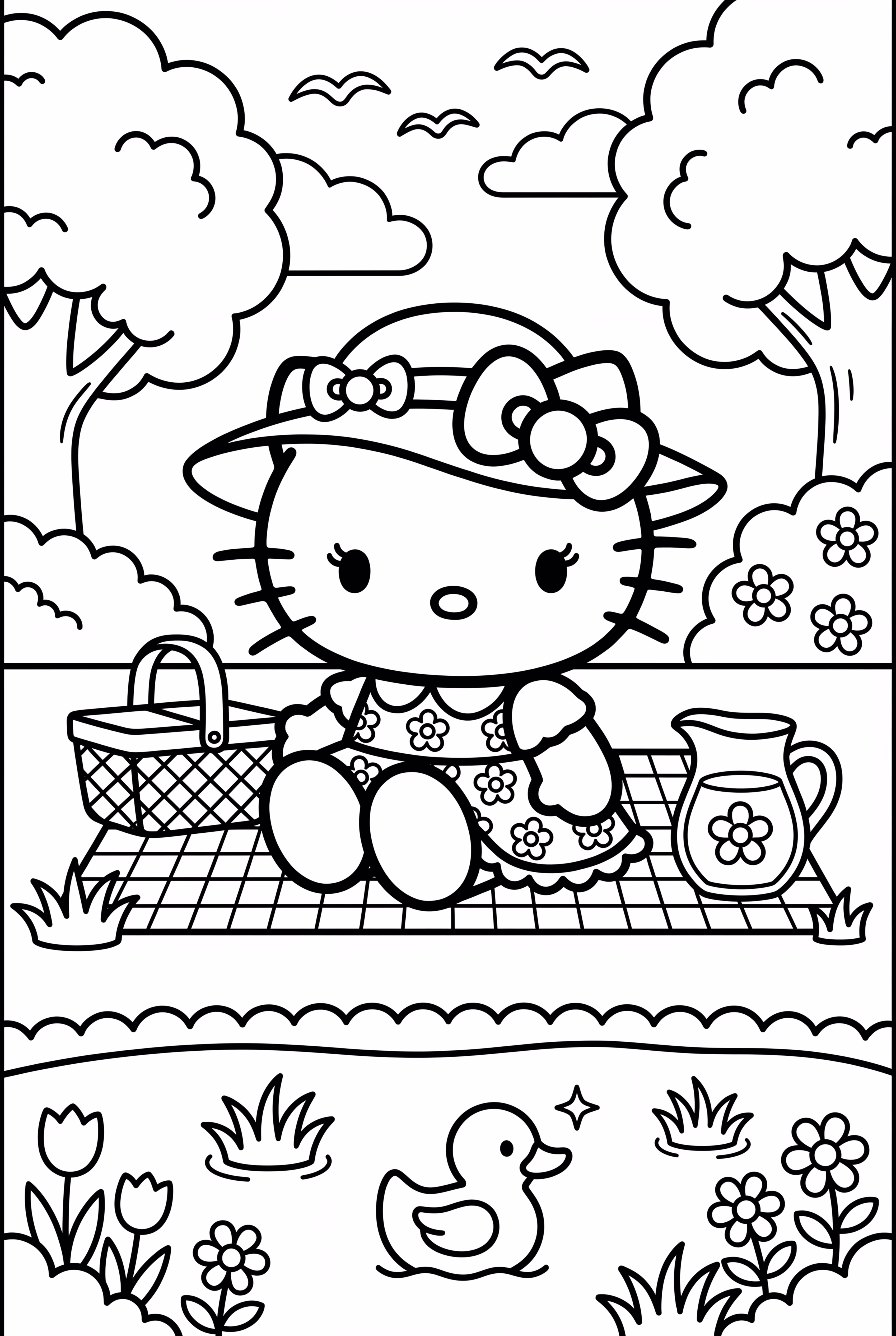hello kitty yendo a un picnic de verano-2