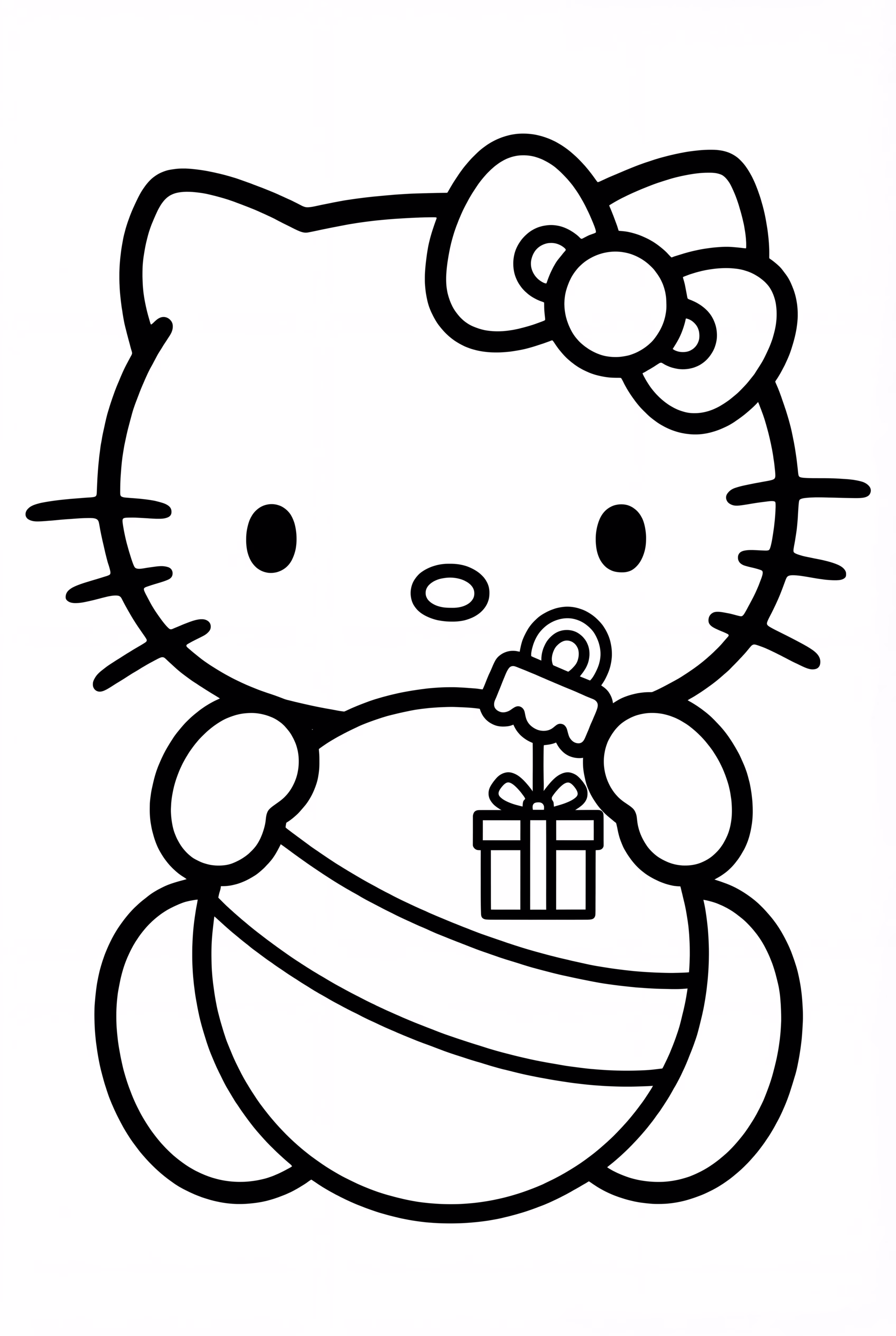 Hello Kitty Holding A Christmas Ornament