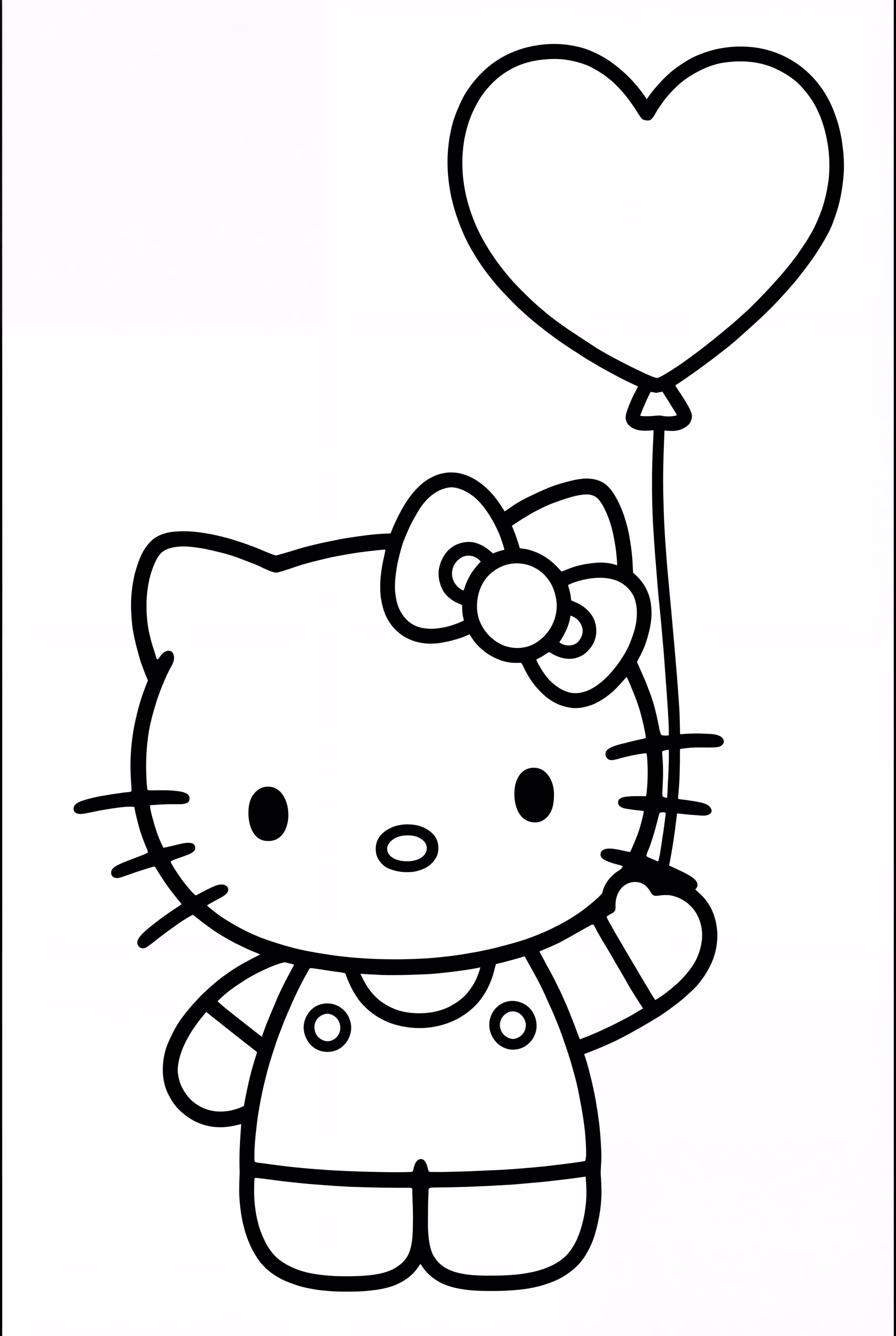 凱蒂貓抱著心形氣球