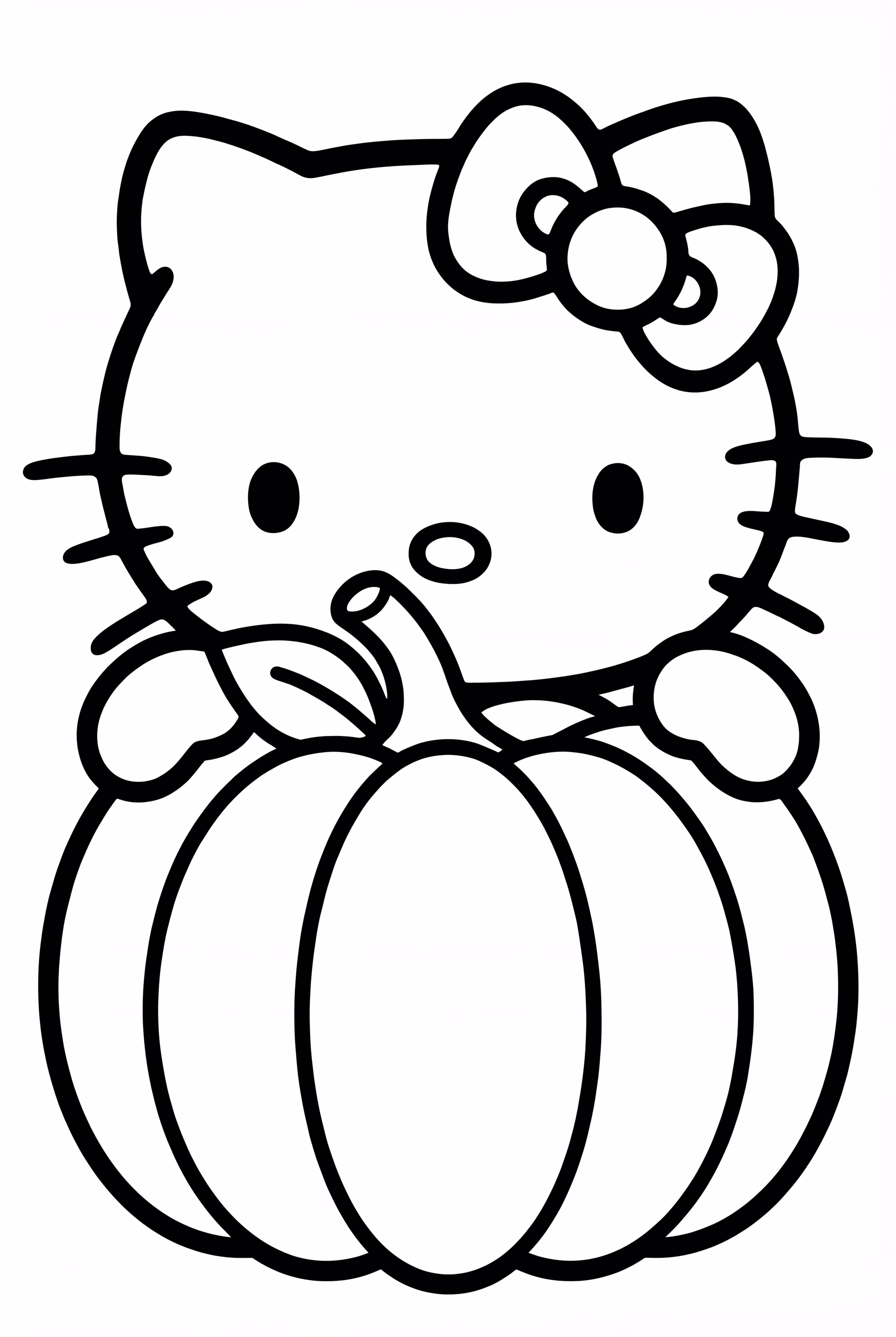 Hello Kitty Hugging A Big Pumpkin