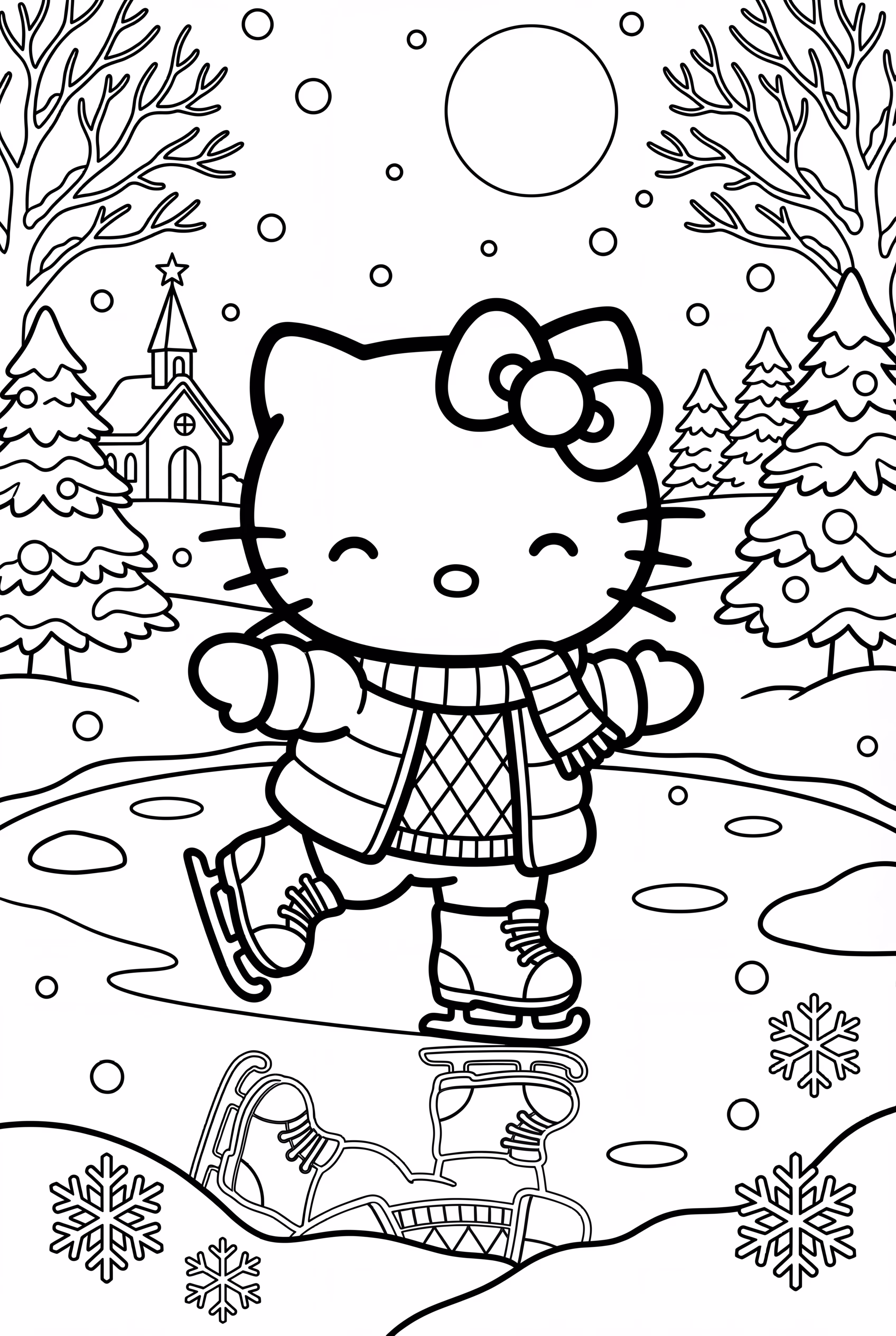 Hello Kitty 聖誕夜滑冰