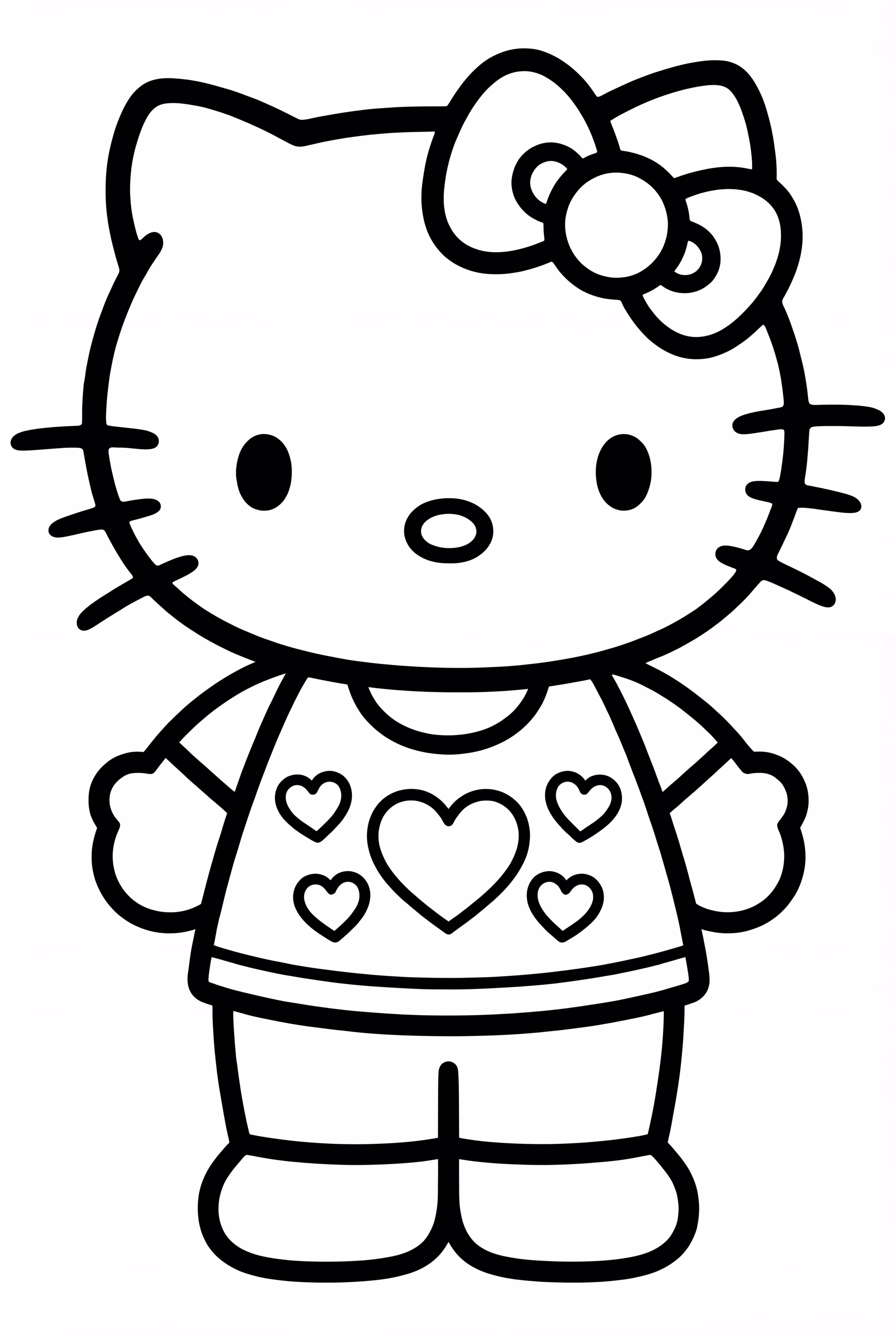 Hello Kitty 在衣服上畫心形