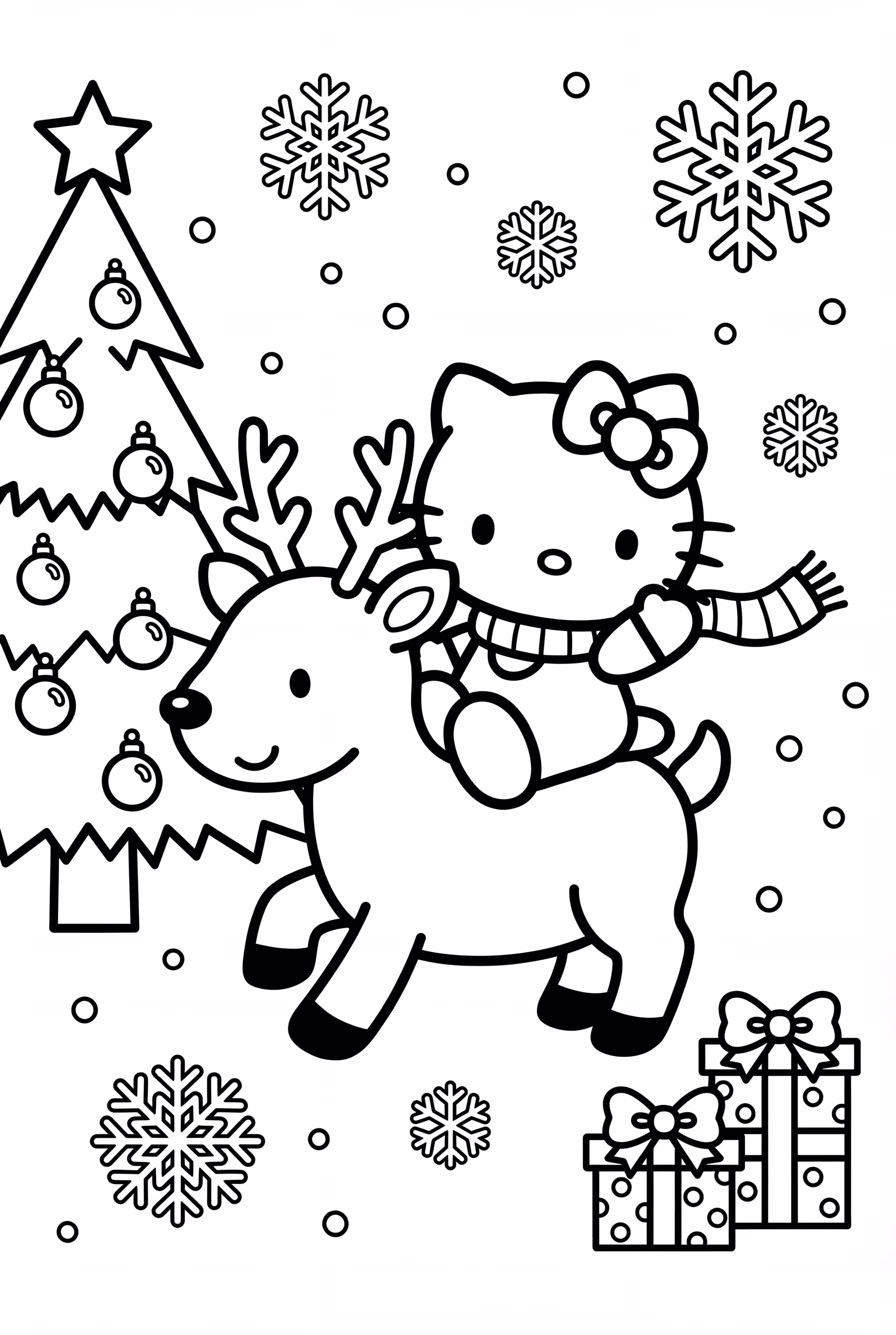 Hello Kitty montando un reno